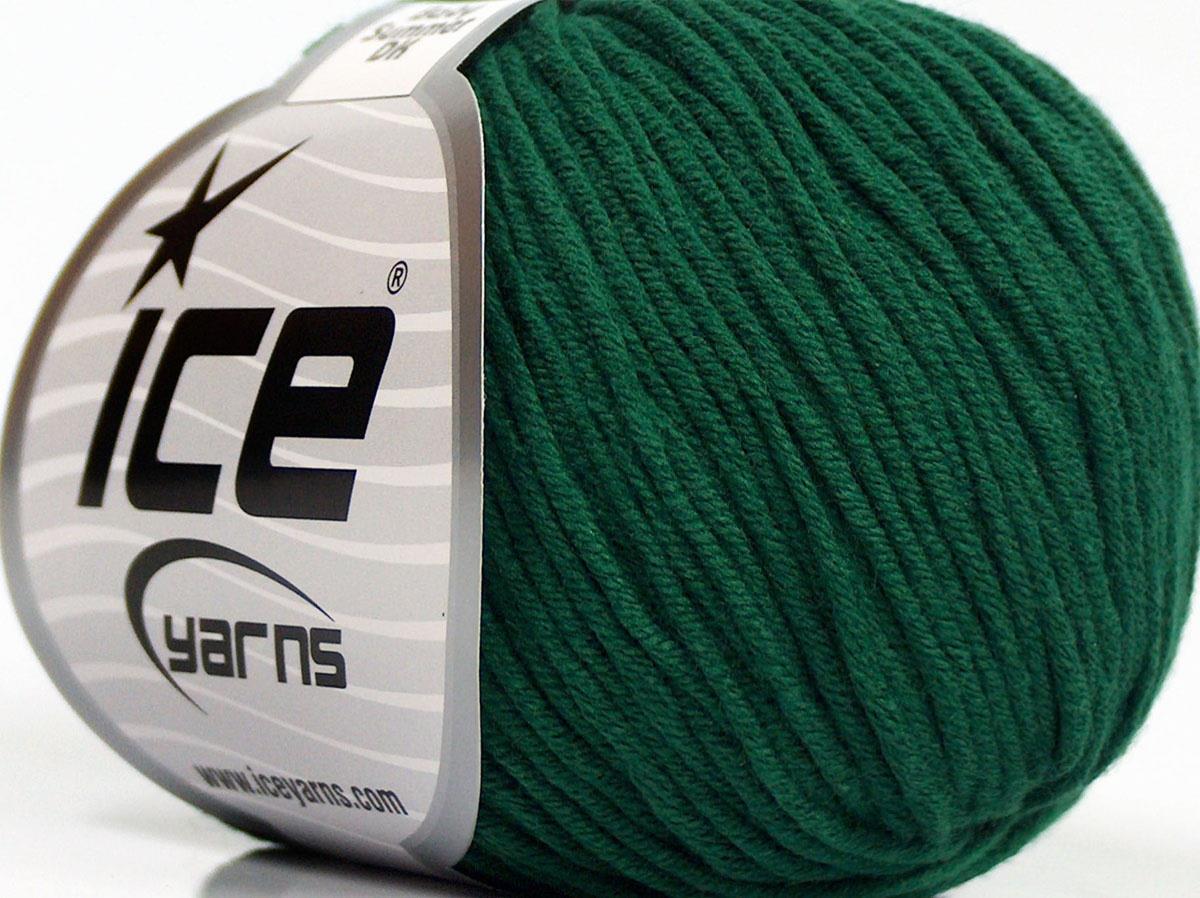 Lot of 8 Skeins Ice Yarns BABY SUMMER DK (50% Cotton) Yarn Emerald Green