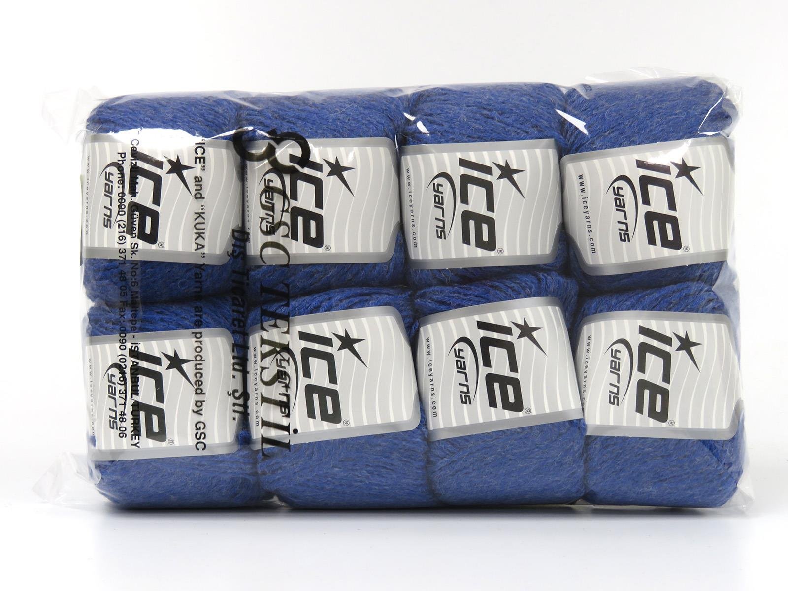 Lot of 8 Skeins Ice Yarns BAMBINO MERINO (60% Merino Wool) Yarn Saxe Blue