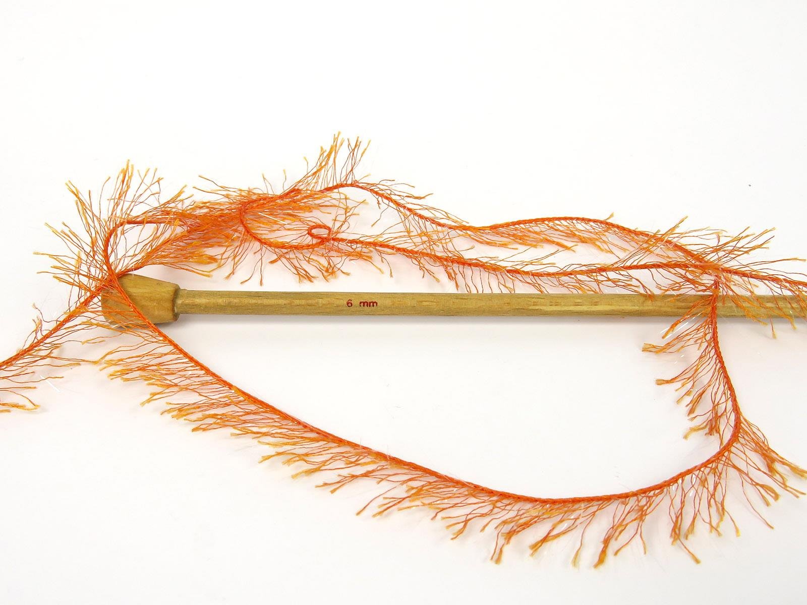 Lot of 8 Skeins Ice Yarns EYELASH GLITZ 50GR Hand Knitting Yarn Orange