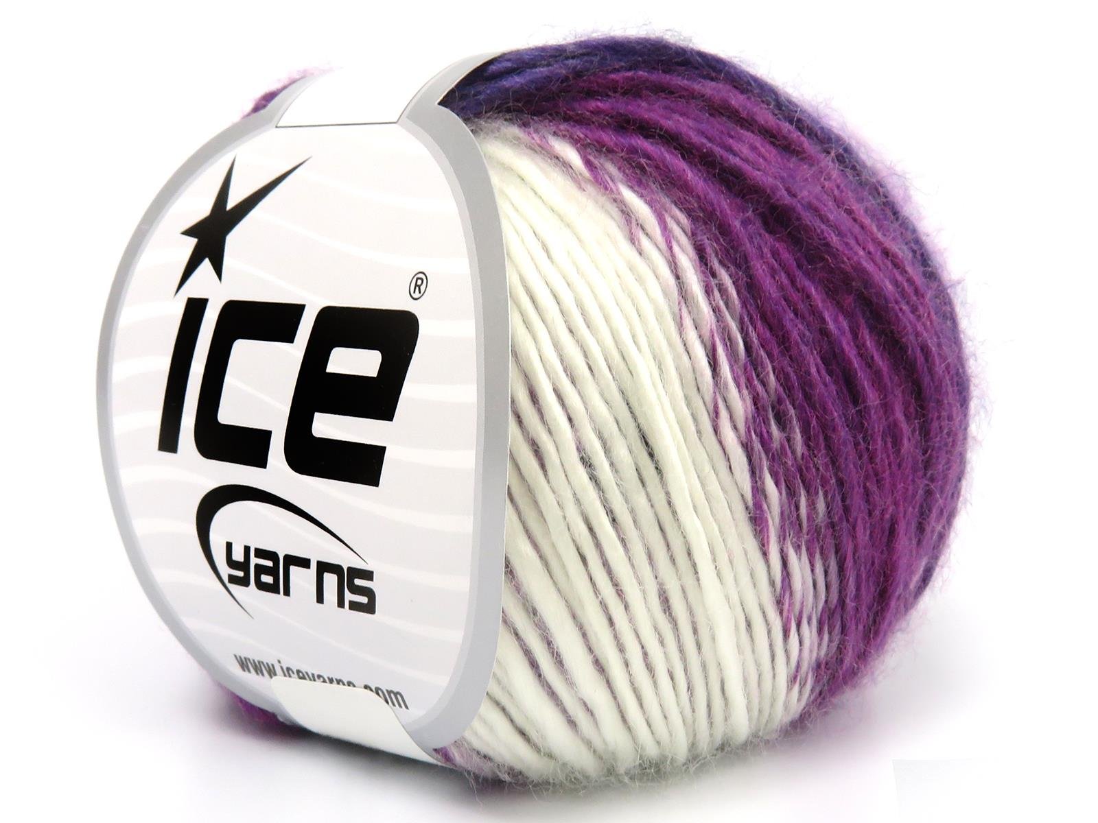 Lot of 8 Skeins Ice Yarns PANORAMA Hand Knitting Yarn Ecru Purple Shades