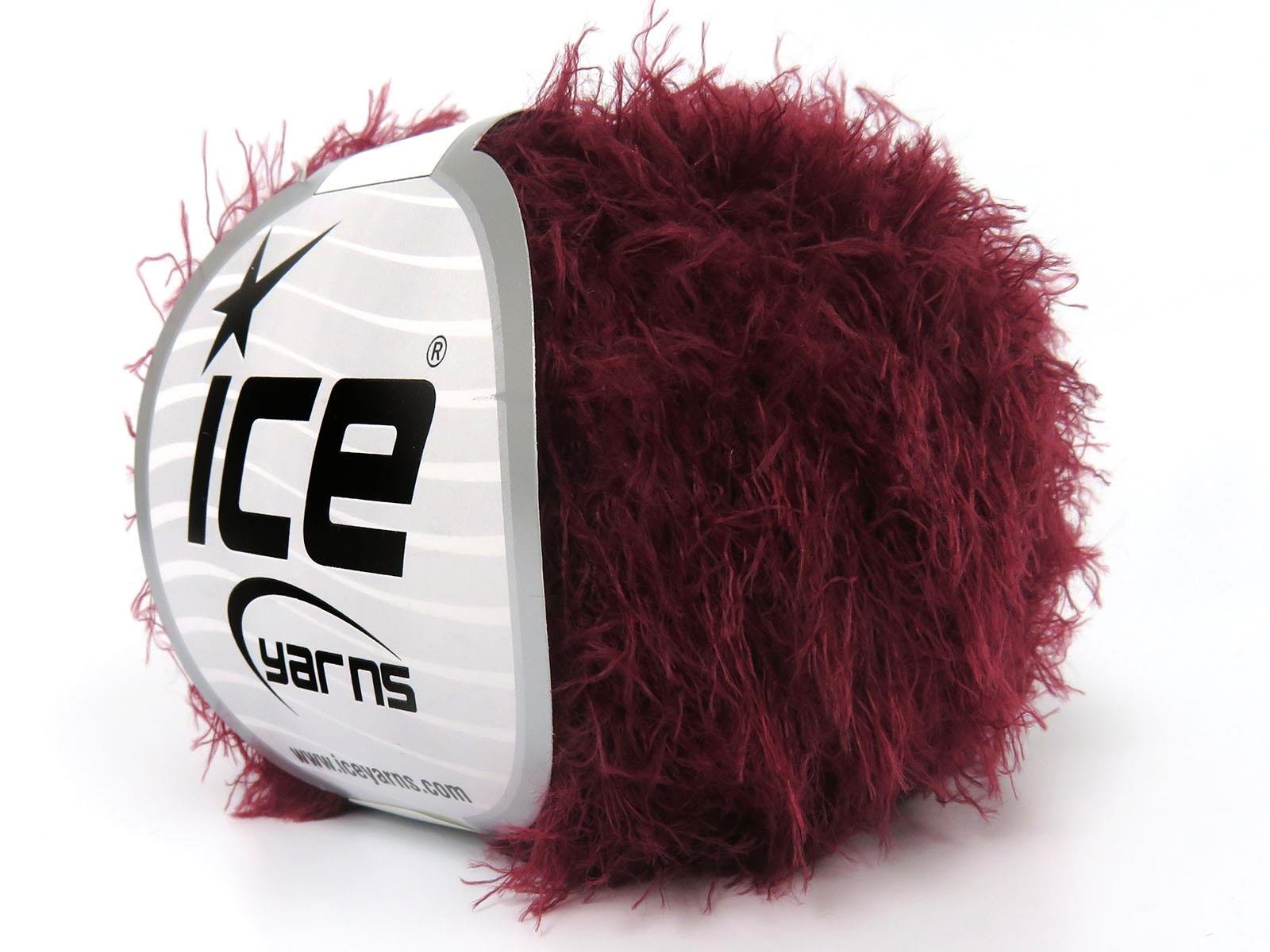 Lot of 8 Skeins Ice Yarns TECHNO Hand Knitting Yarn Dark Burgundy