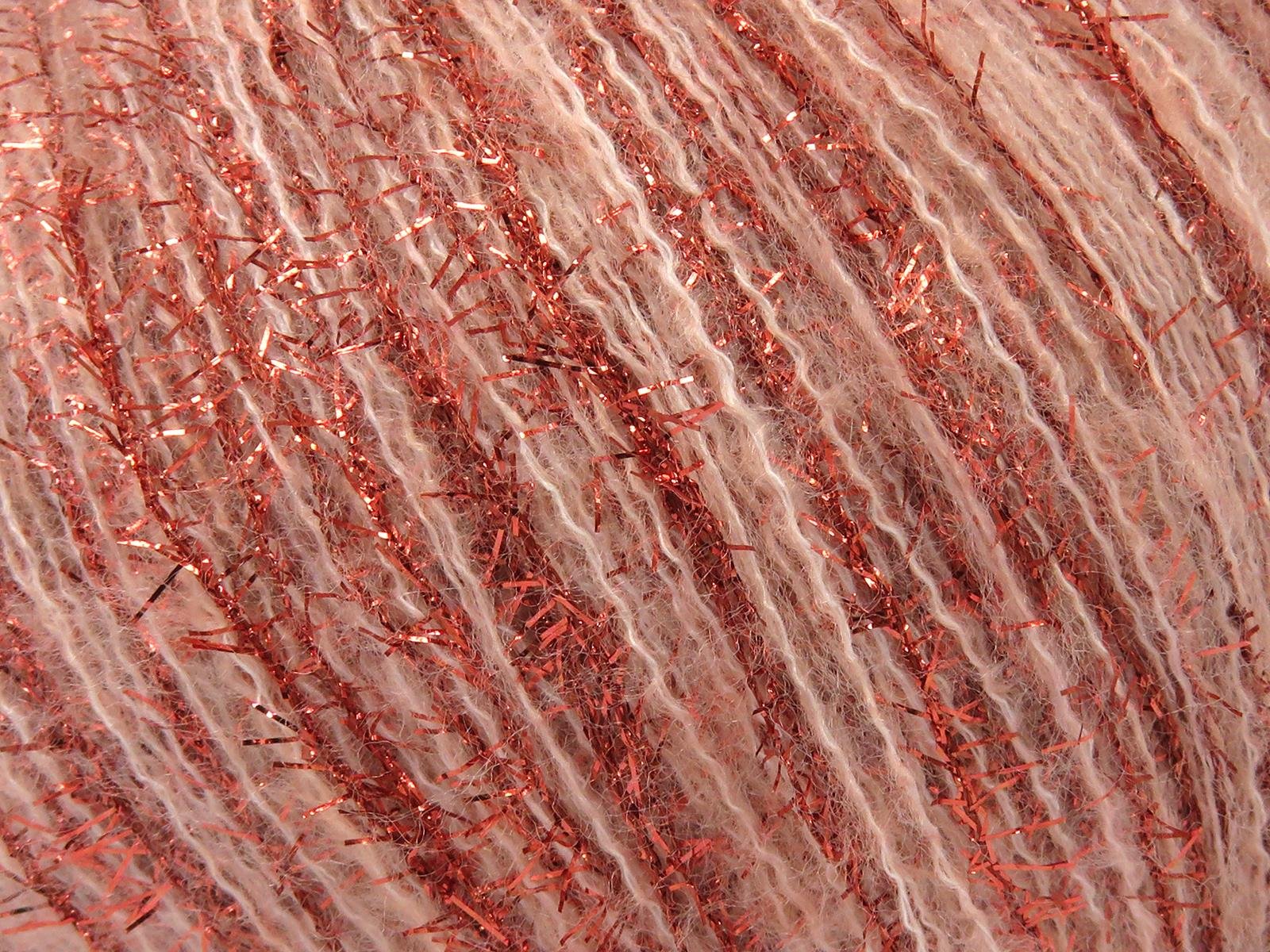 Lot of 8 Skeins Ice Yarns TOMMY WOOL GLITZ (7% Wool) Yarn Light Salmon Copper