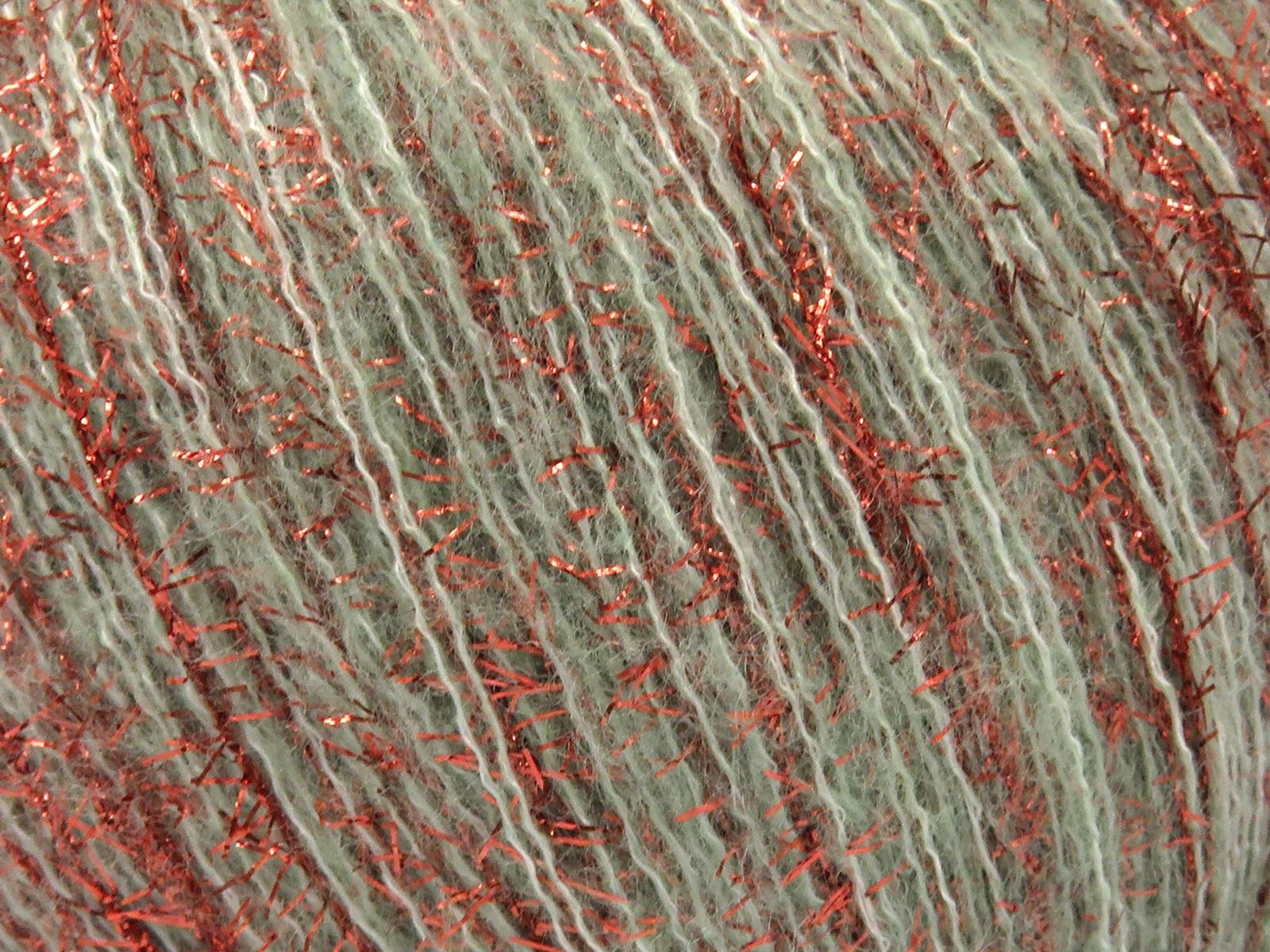 Lot of 8 Skeins Ice Yarns TOMMY WOOL GLITZ (7% Wool) Yarn Light Water Green Copper