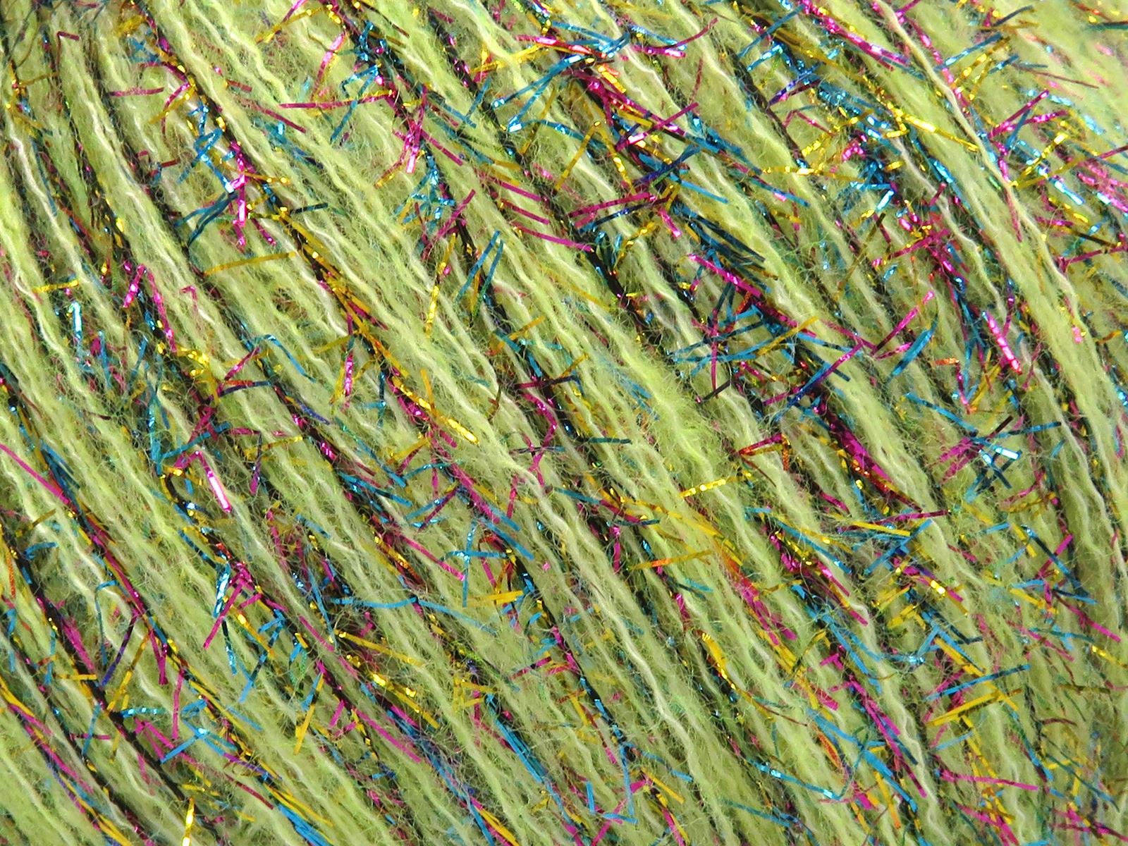 Lot of 8 Skeins Ice Yarns TOMMY WOOL GLITZ (7% Wool) Yarn Light Green Black Turquoise Pink Gold