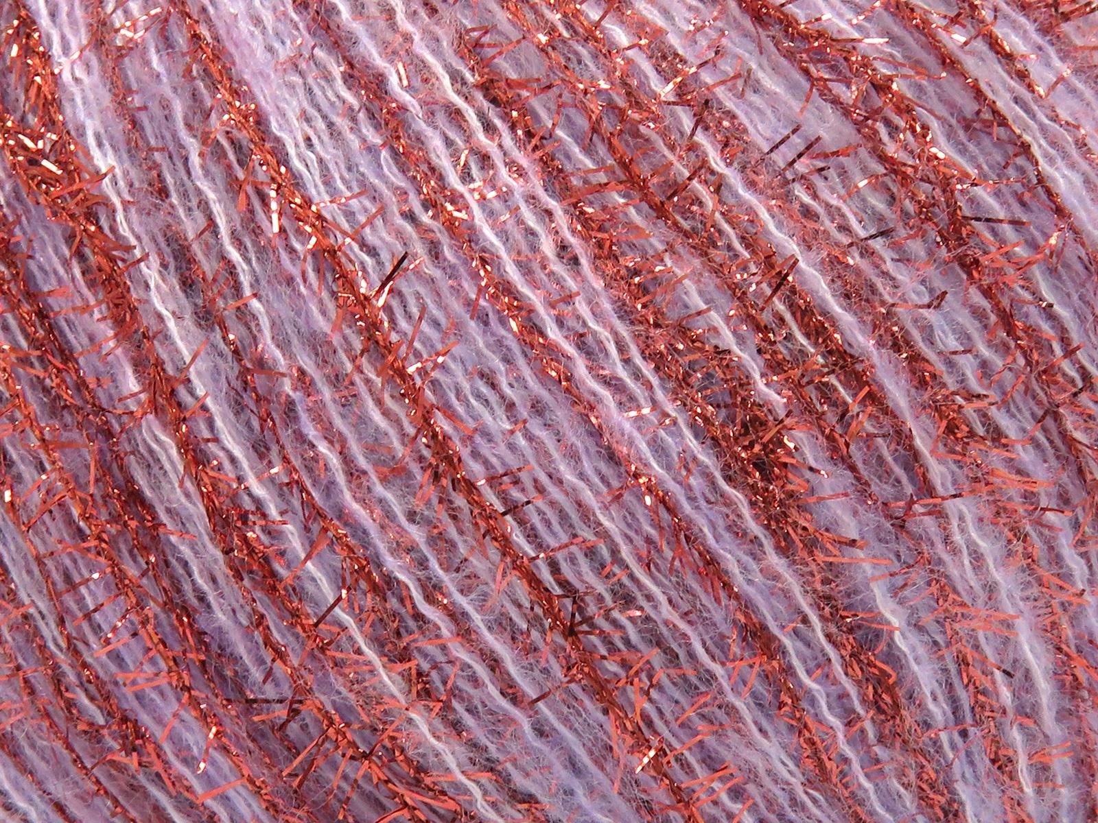 Lot of 8 Skeins Ice Yarns TOMMY WOOL GLITZ (7% Wool) Yarn Light Lilac Copper