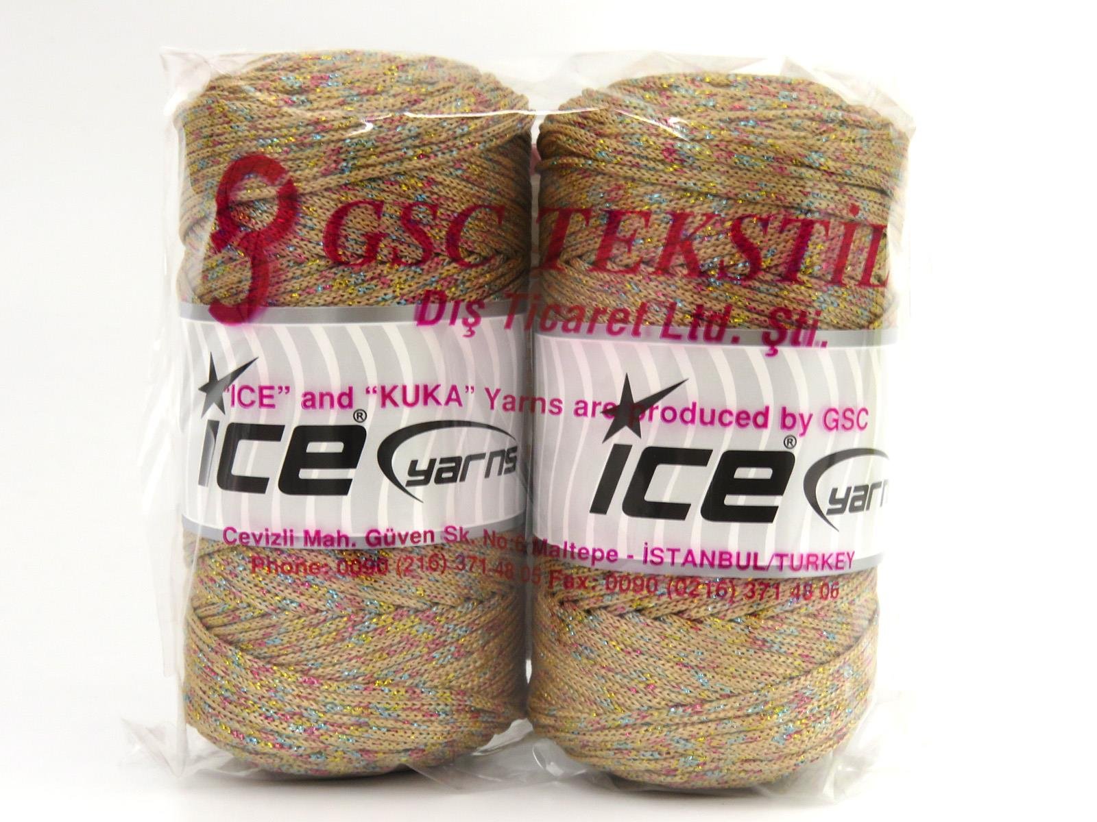 Macrame Bulky Glitz Multi Light Brown, Irridescent