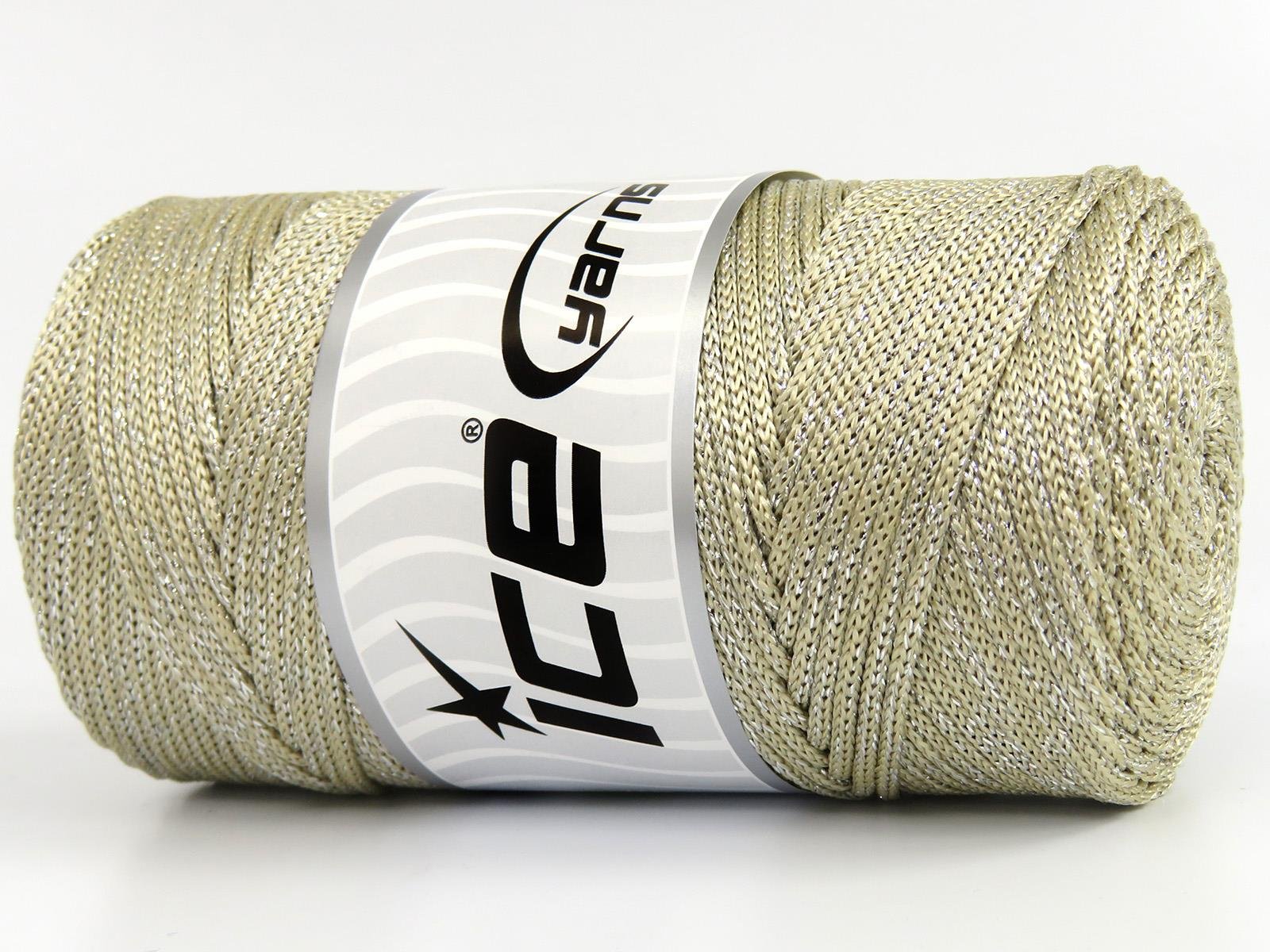 Macrame Bulky Glitz Silver, Milky Brown