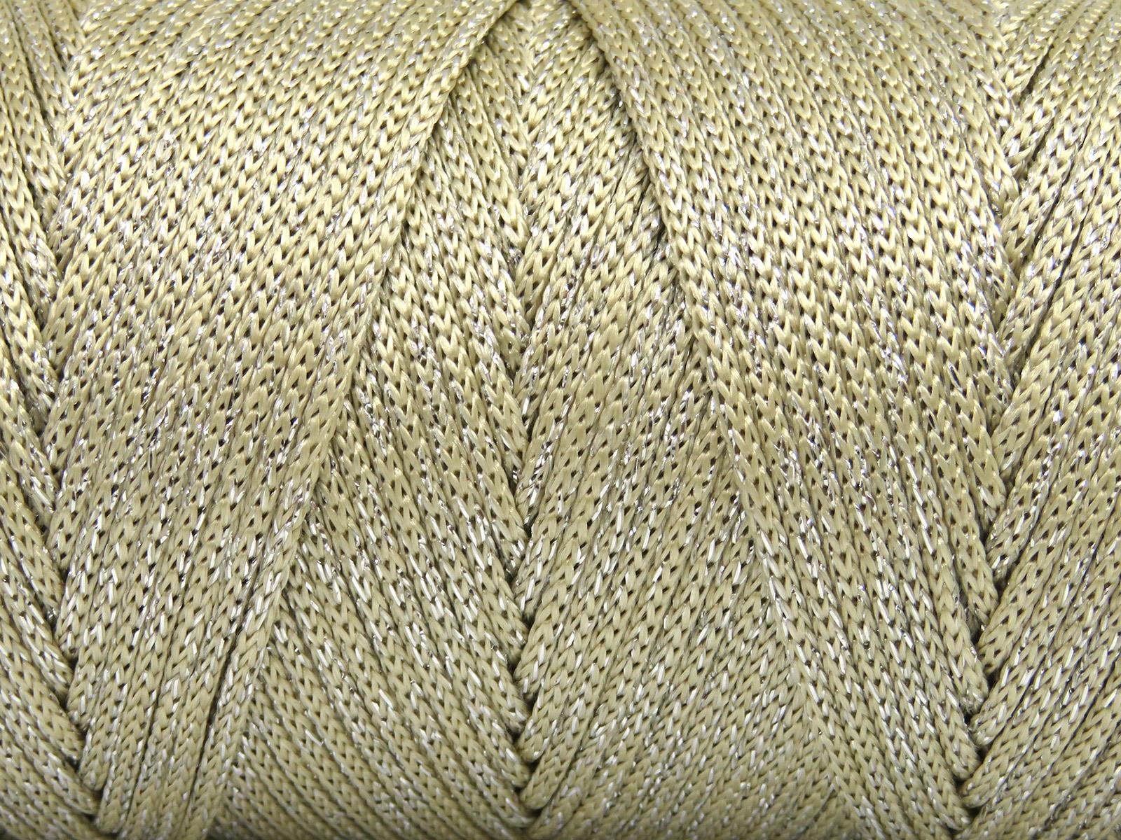 Macrame Bulky Glitz Silver, Milky Brown