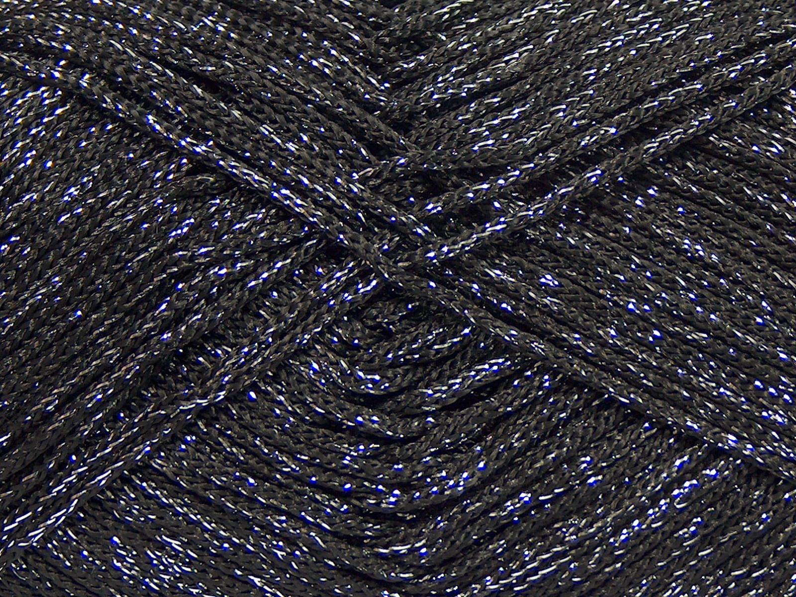 Macrame Cord Metallic Black, Silver