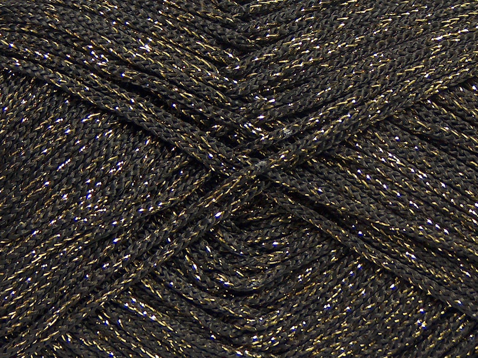 Macrame Cord Metallic Gold, Dark Brown