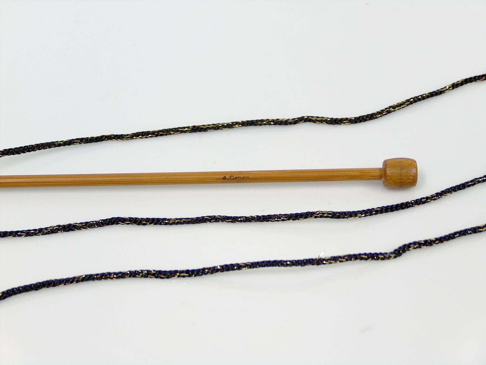 Macrame Cord Metallic Gold, Dark Brown