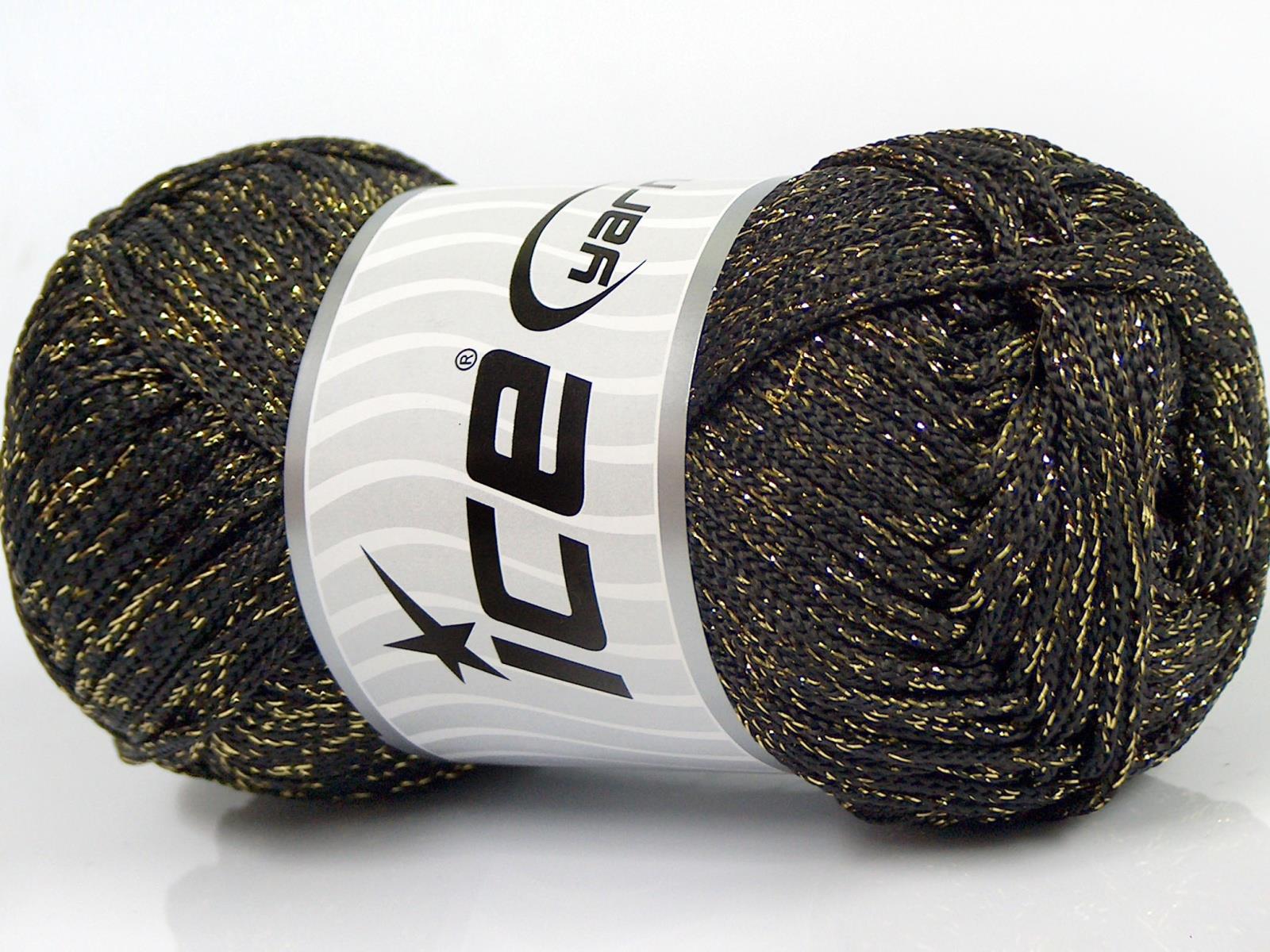 Macrame Cord Metallic Gold, Dark Brown