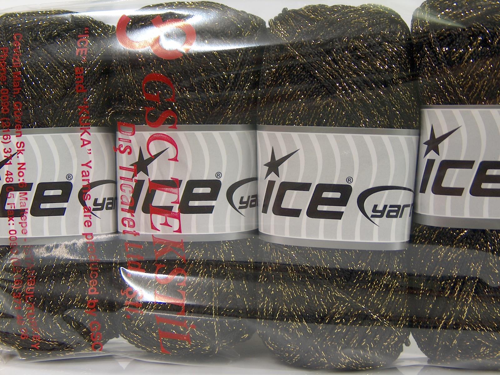 Macrame Cord Metallic Gold, Dark Brown