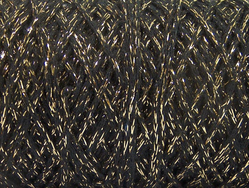 Macrame Cotton Glitz Black, Gold