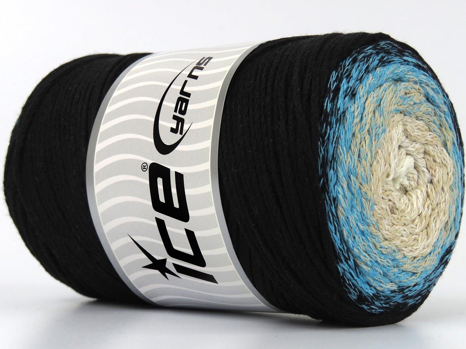 Macrame Cotton Magic Black, White, Turquoise, Beige