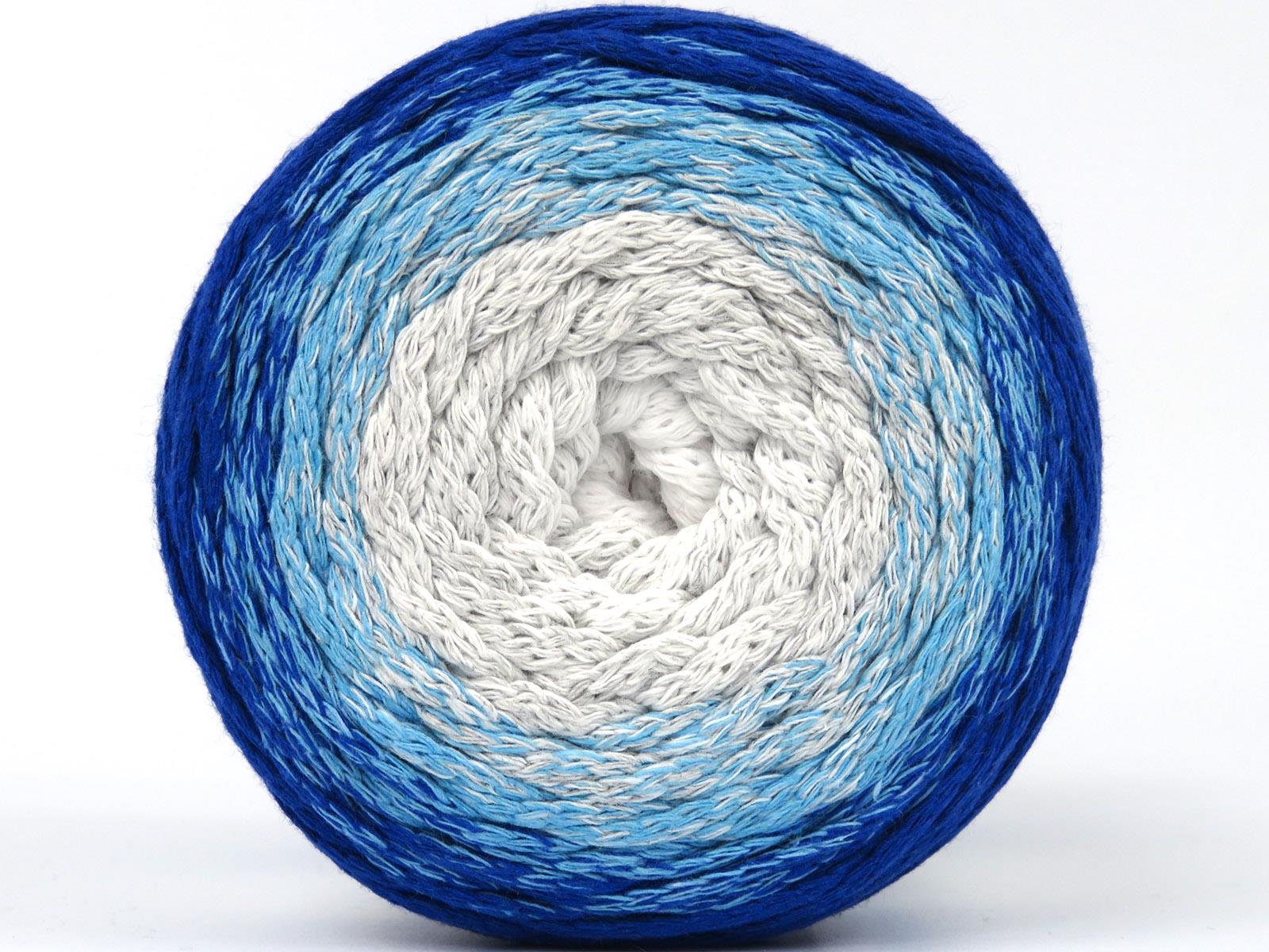 Macrame Cotton Magic Blue, White, Turquoise, Light Grey