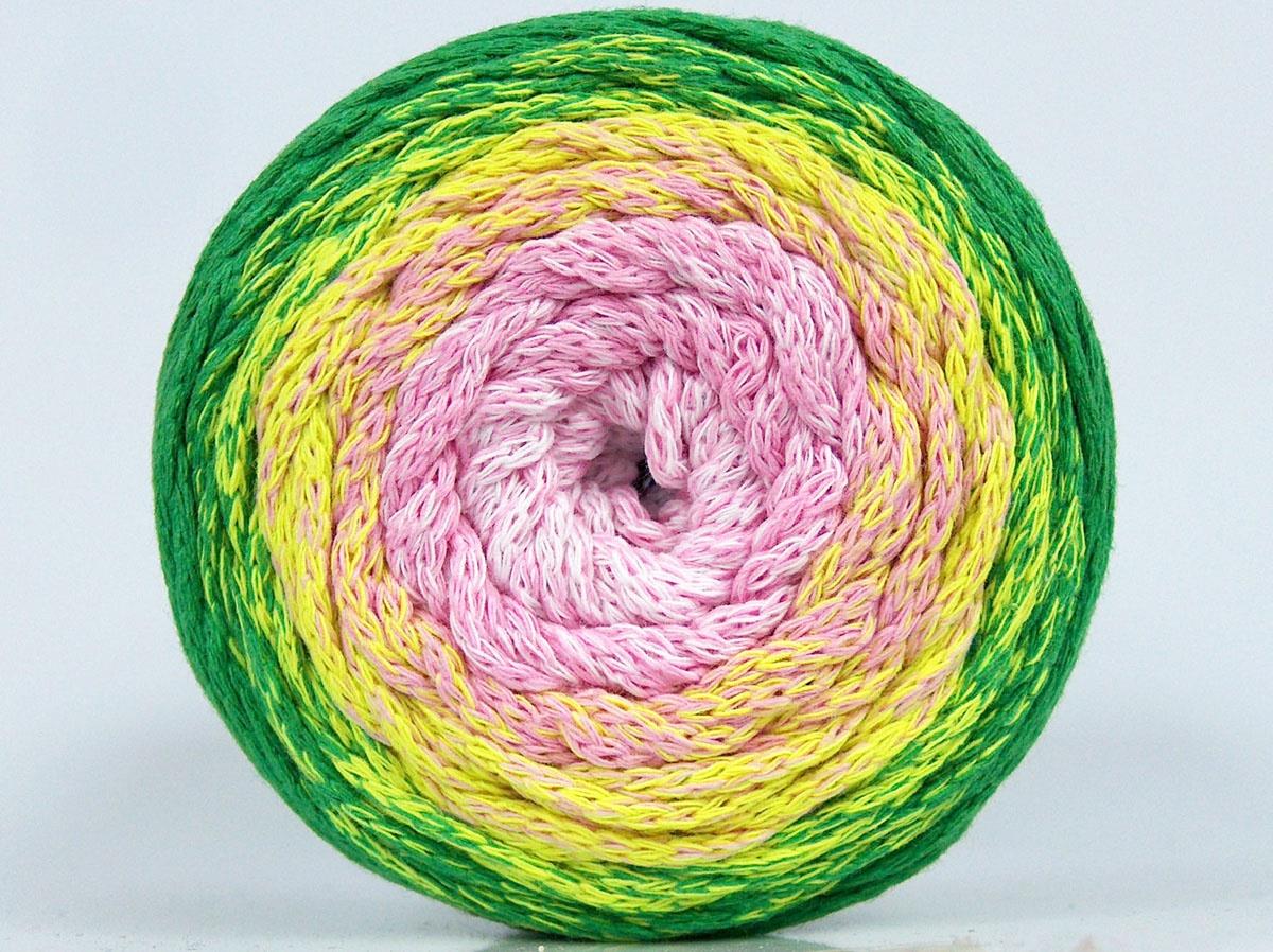 Macrame Cotton Magic Green, Pink, Yellow