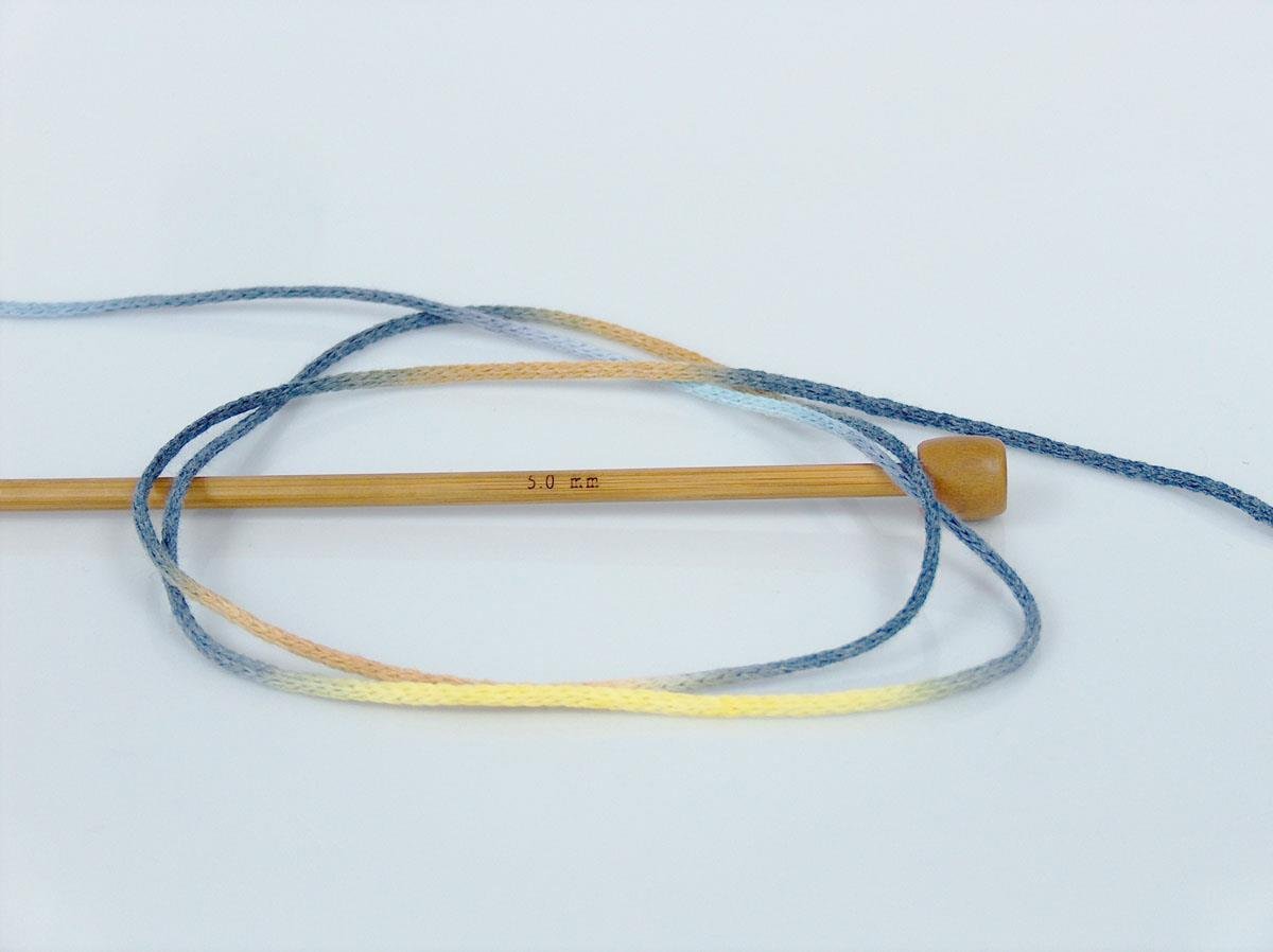Macrame Cotton Print Blue Shades, Yellow Shades