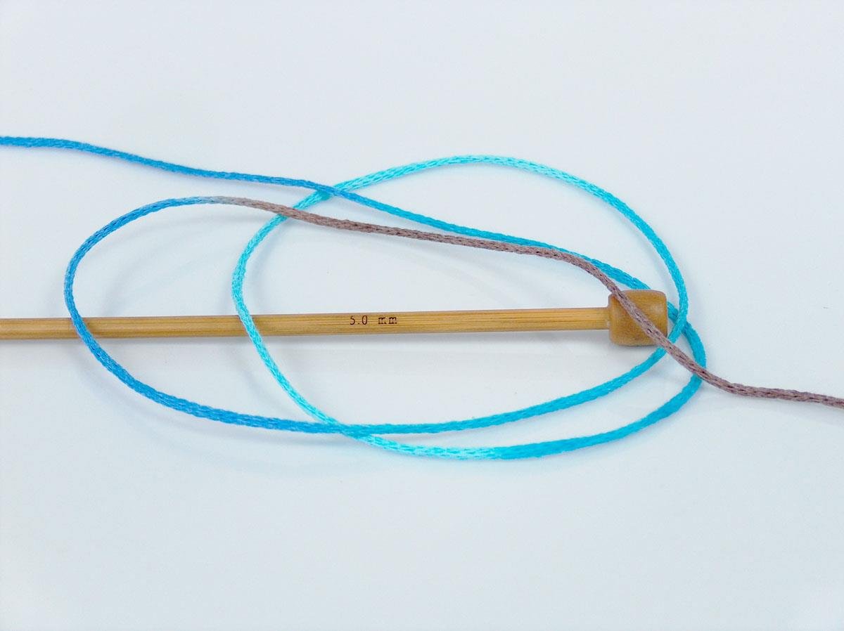 Macrame Cotton Print Cream, Brown Shades, Blue Shades