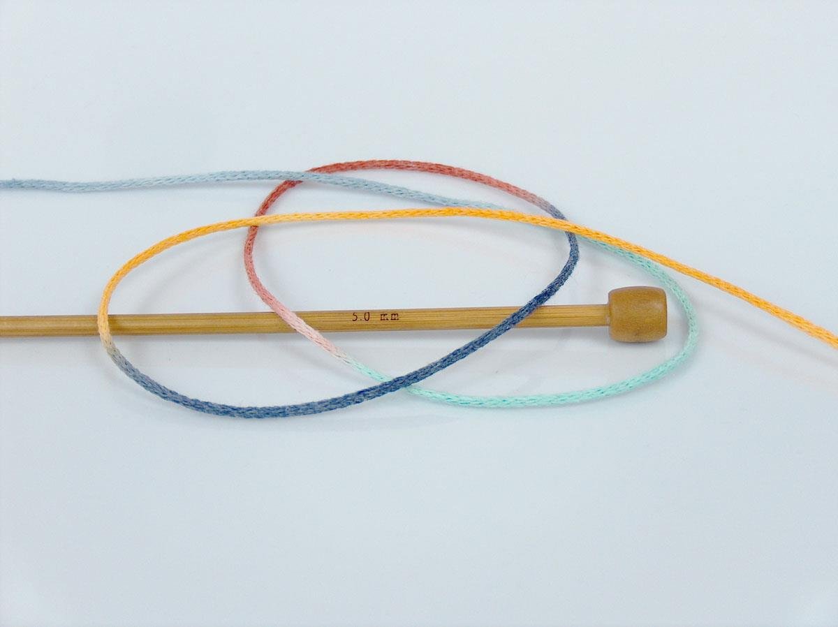 Macrame Cotton Print Gold, Copper, Blue Shades, Mint Green