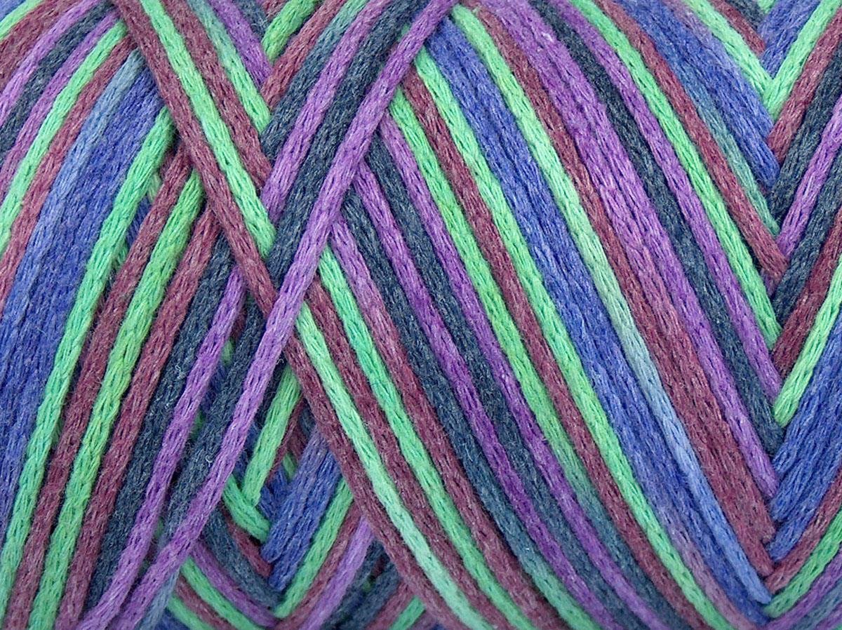 Macrame Cotton Print Green, Purple, Grey, Maroon