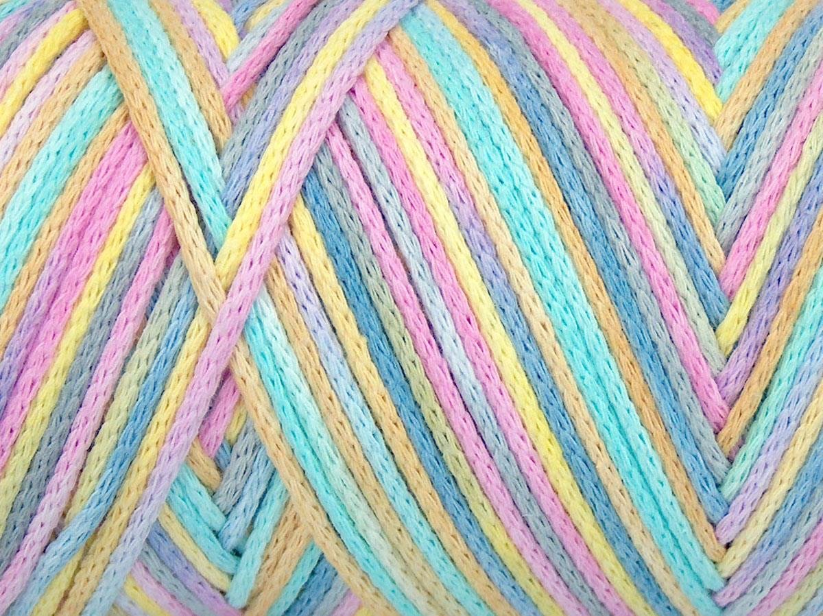 Macrame Cotton Print Pink, Blue, Yellow, Light Grey, Mint Green