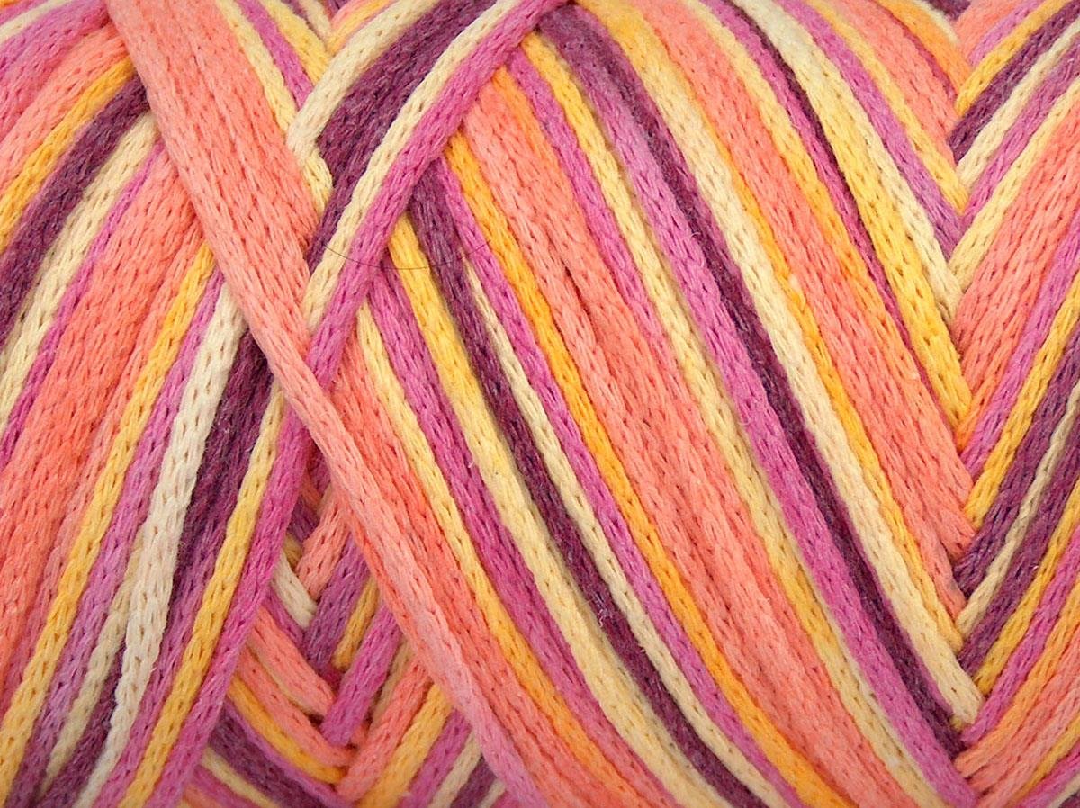 Macrame Cotton Print Pink, Orange, Yellow