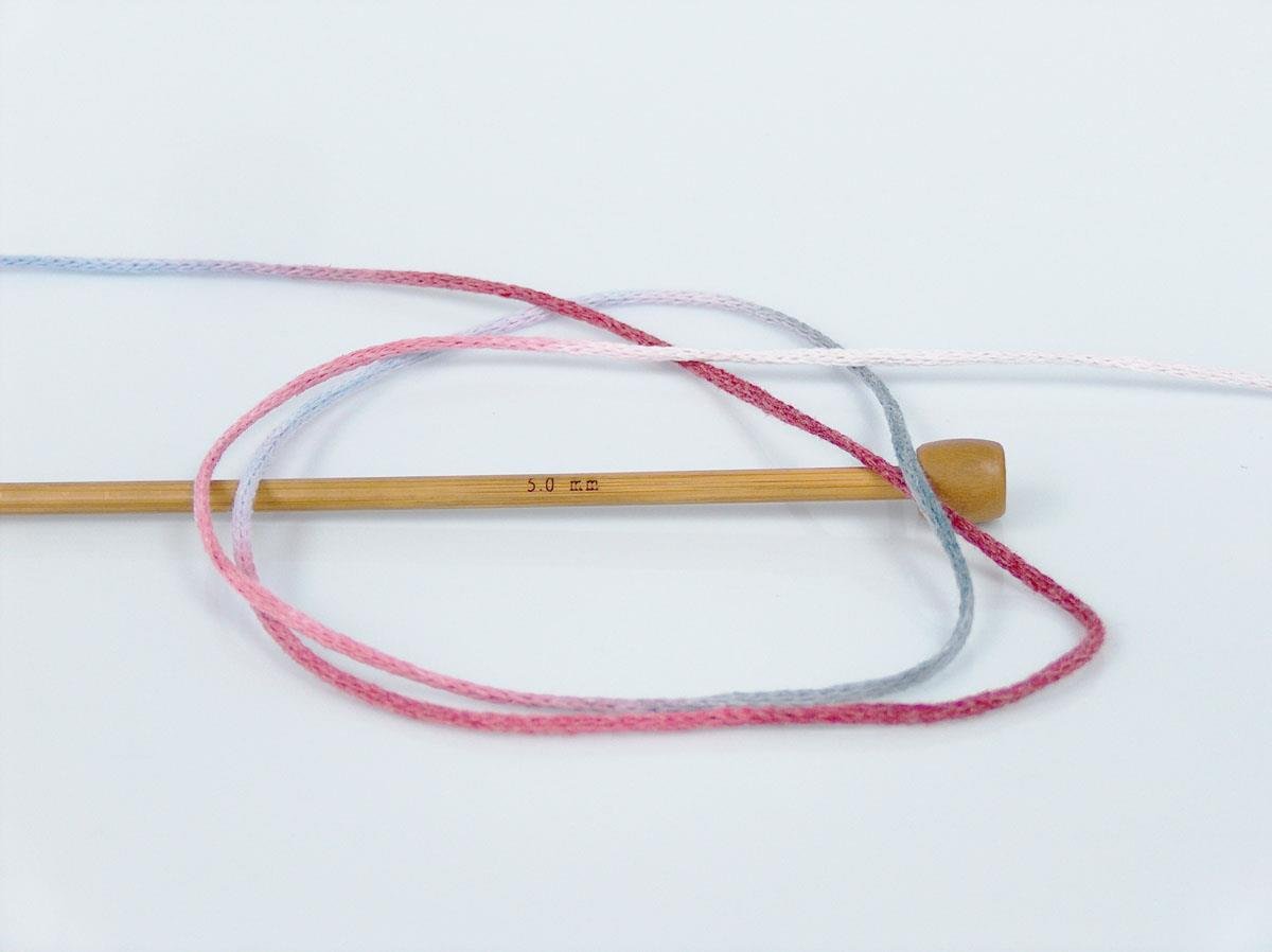 Macrame Cotton Print Red, Grey, Light Blue, Pink Shades