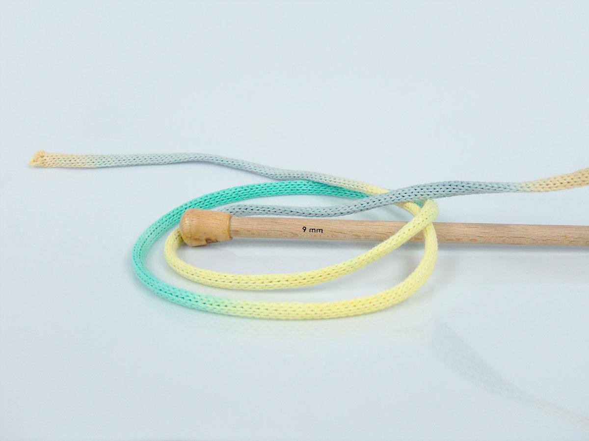 Macrame VisCot Color 5mm Light Grey, Green Shades, Light Yellow