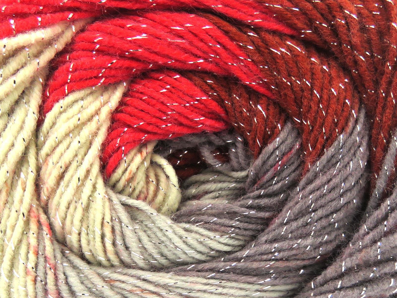 Magic Glitz Red, Cream, Grey, Copper, Light Maroon