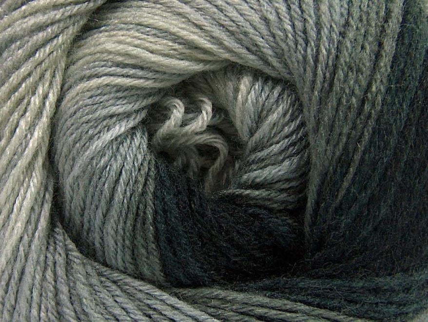 Merino Batik Black, Grey Shades