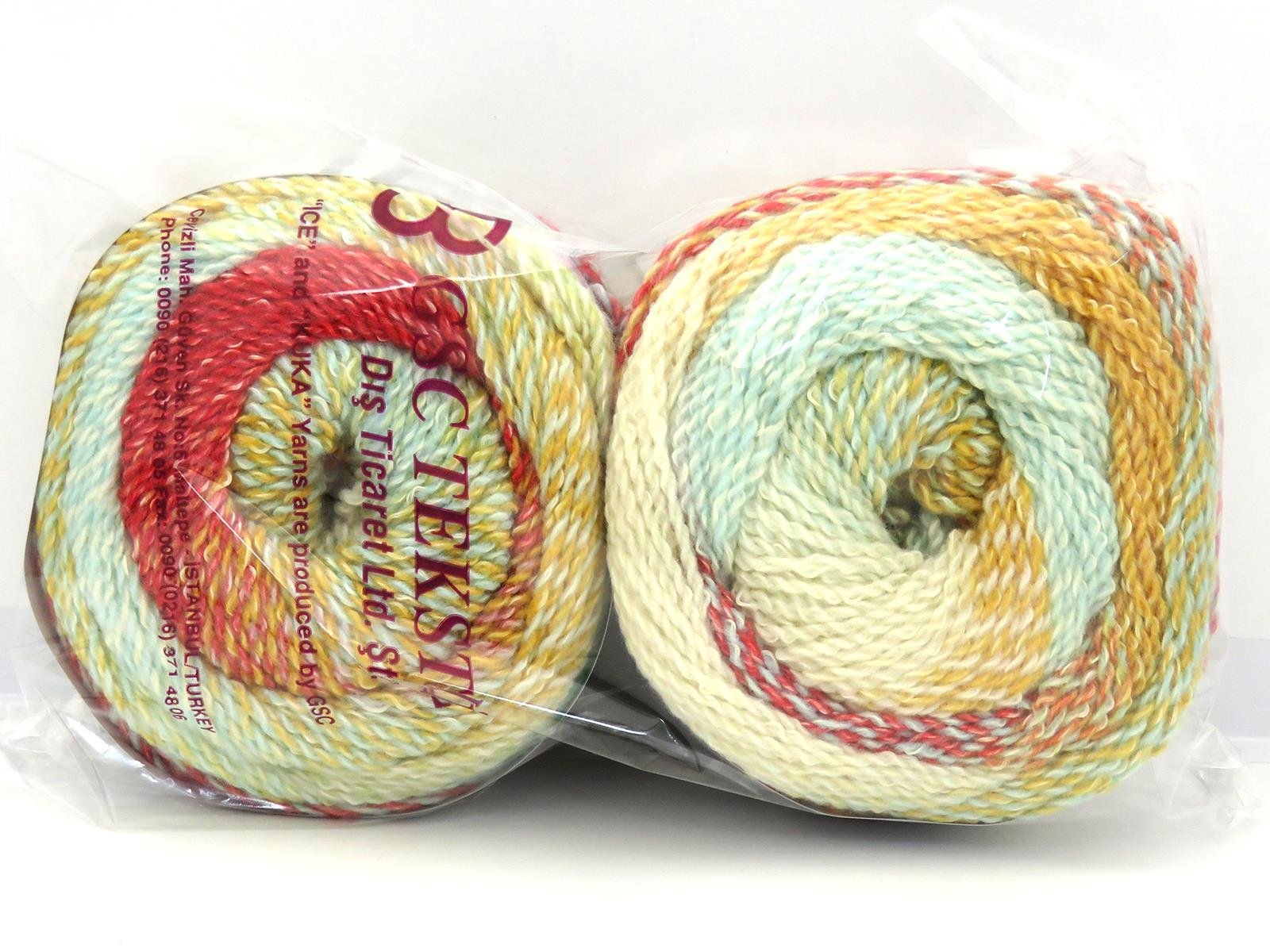 Mosaic Cotton Cream, Gold, Light Turquoise, Dark Orange