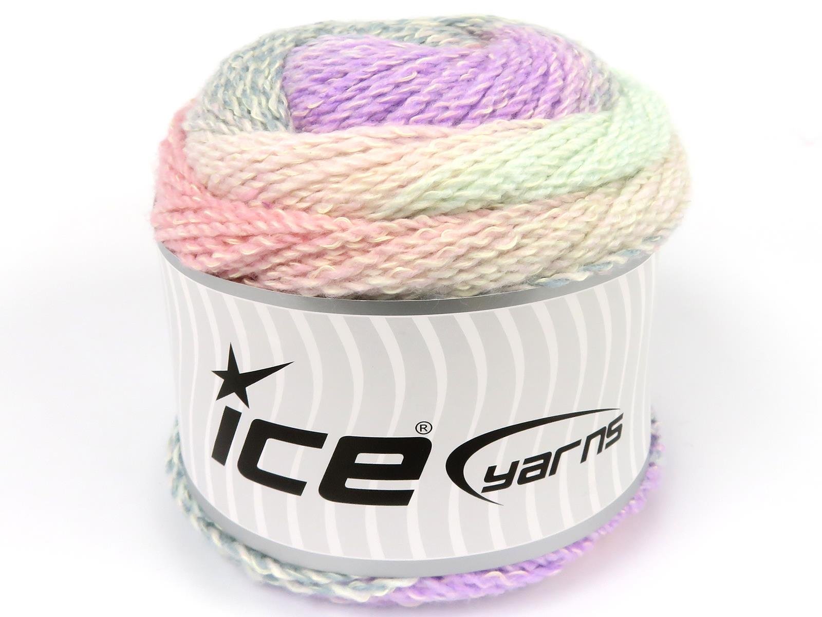 Mosaic Cotton Pink, Lilac, Cream, Light Turquoise, Mint Green