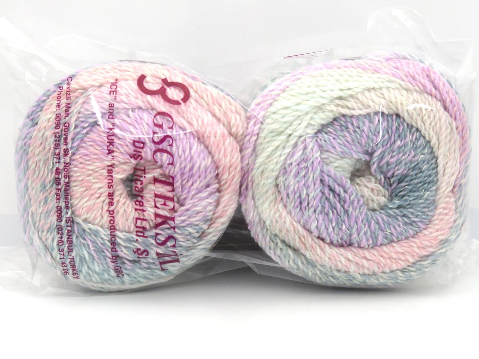 Mosaic Cotton Pink, Lilac, Cream, Light Turquoise, Mint Green