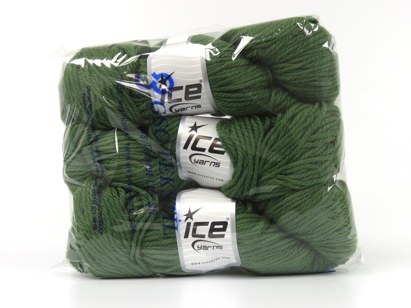Organic Wool Bulky Dark Green
