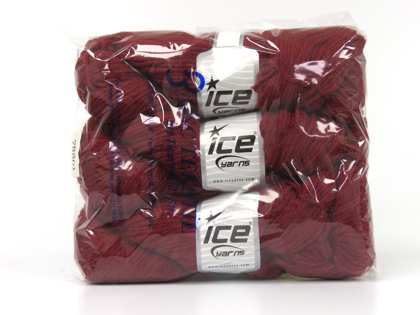 Organic Wool Bulky Dark Red