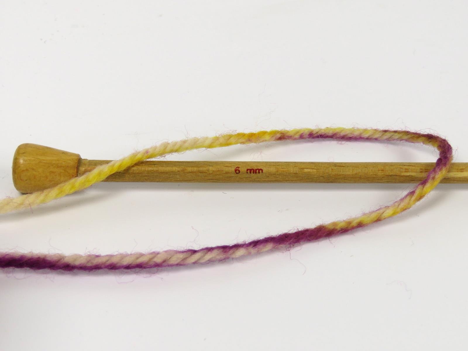 Organic Wool Bulky Hand Paint Purple, Cream, Gold