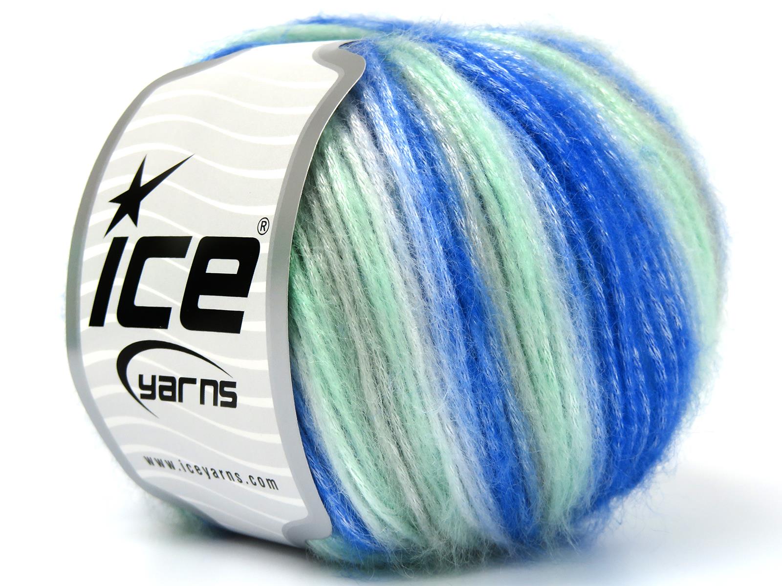 Picasso Blue, White, Light Grey, Mint Green