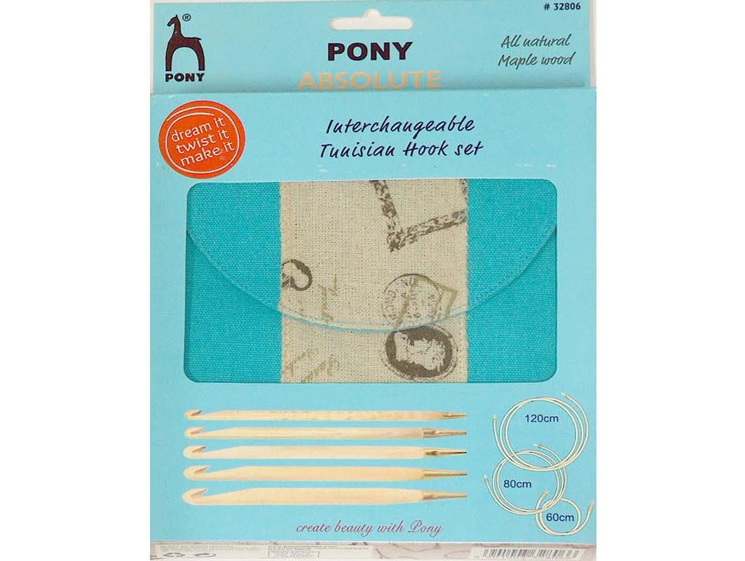 Pony Absolute Interchangeable Tunisian Hook Set Turquoise
