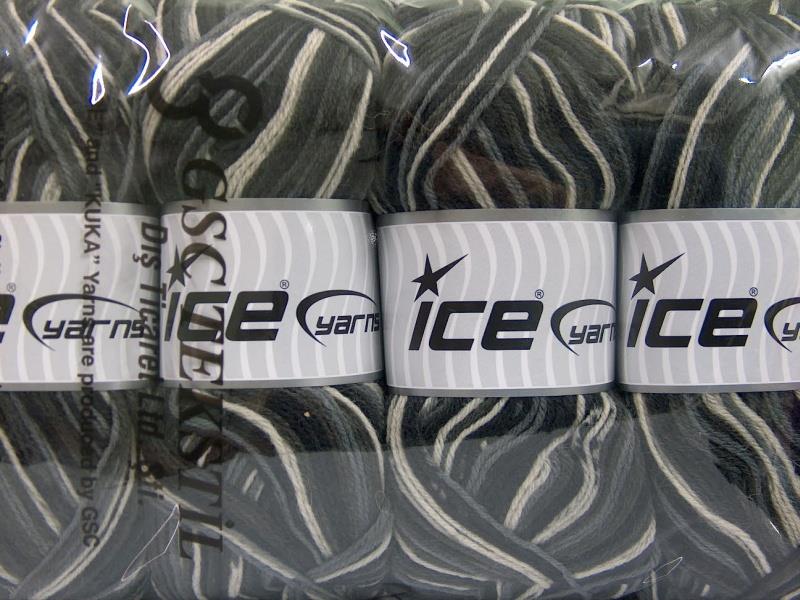 Print Sock Black, Cream, Grey