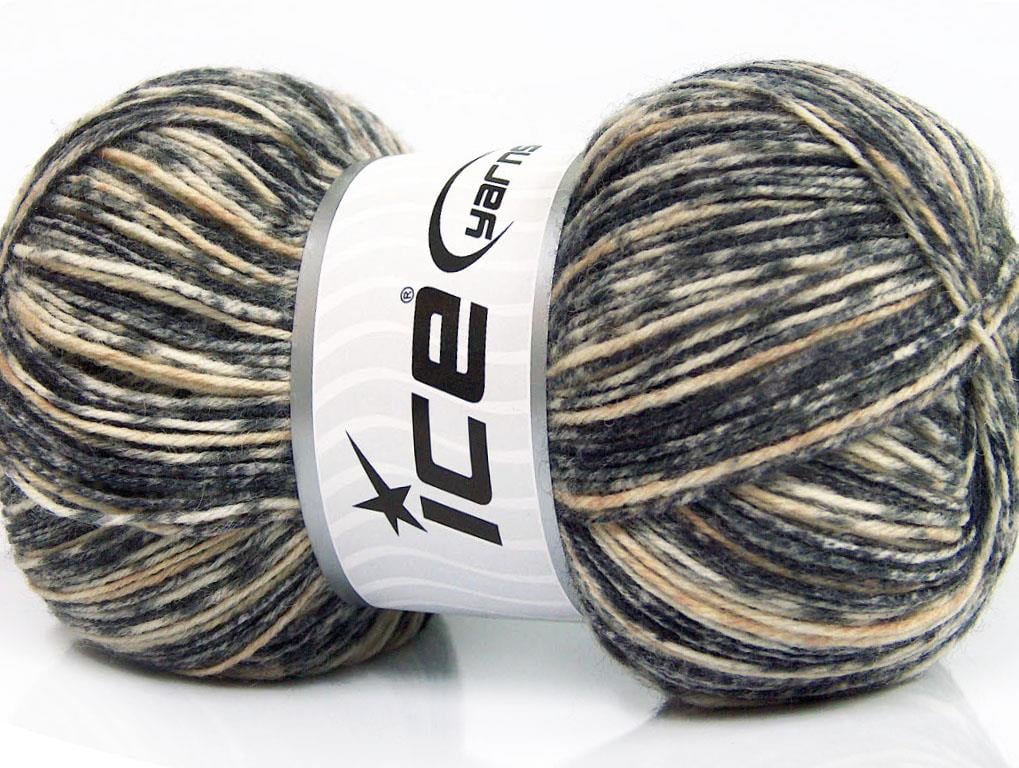 Print Sock Cream, Grey Shades