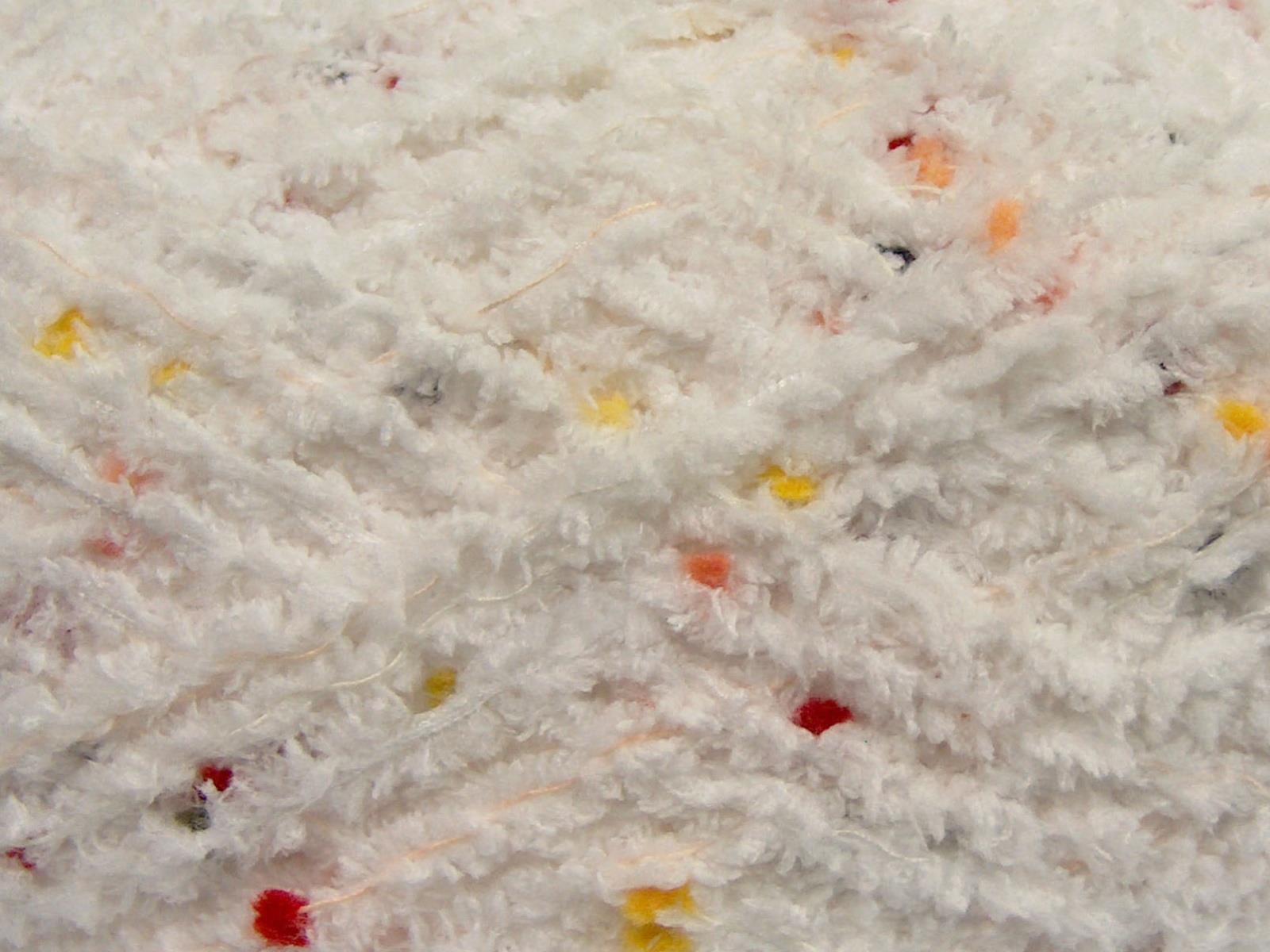 Puffy PomPom White, Rainbow