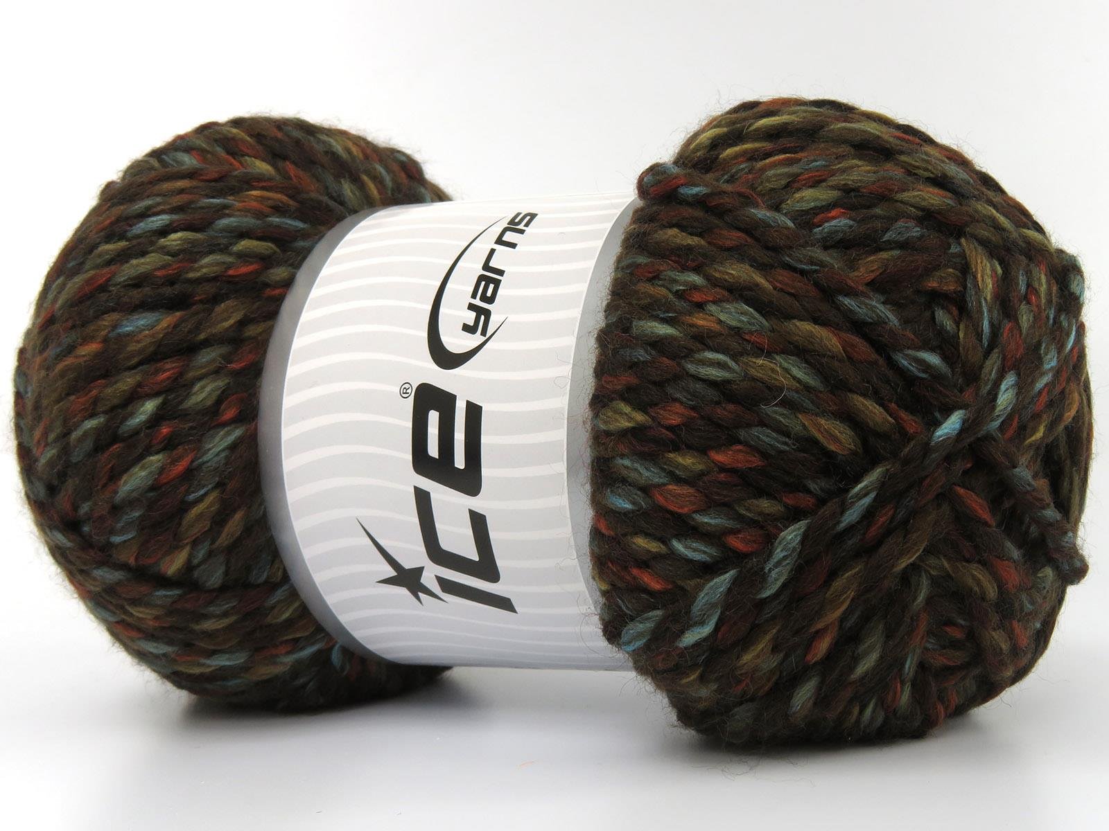 Puzzle Wool Chunky Blue, Brown Shades, Copper