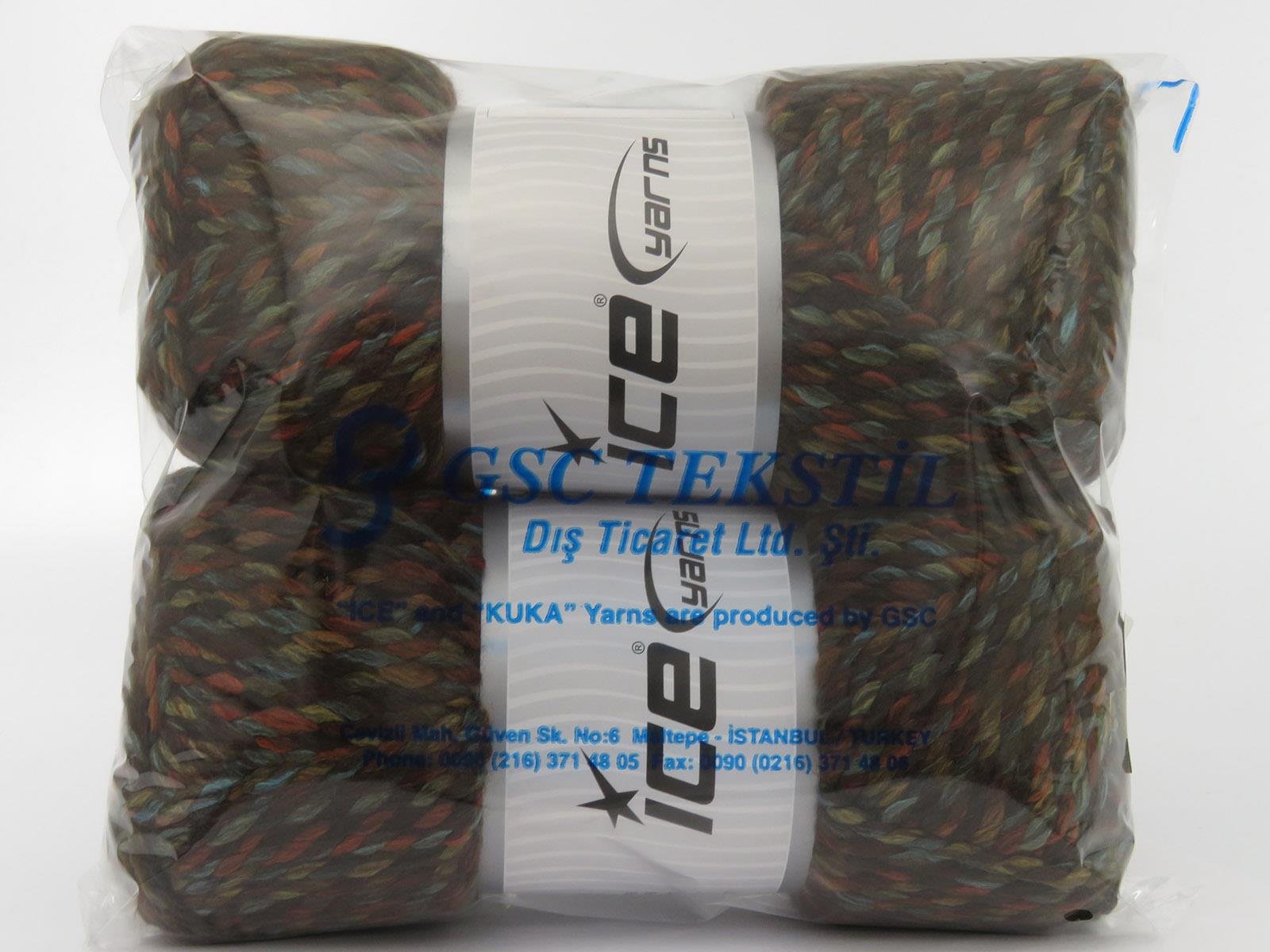 Puzzle Wool Chunky Blue, Brown Shades, Copper