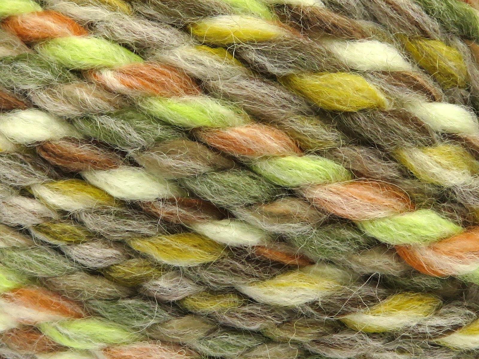 Puzzle Wool Chunky Brown, Green, Cream, Orange, Grey