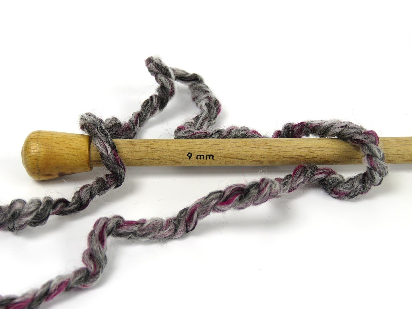 Puzzle Wool Chunky Grey, Brown Shades, Fuchsia