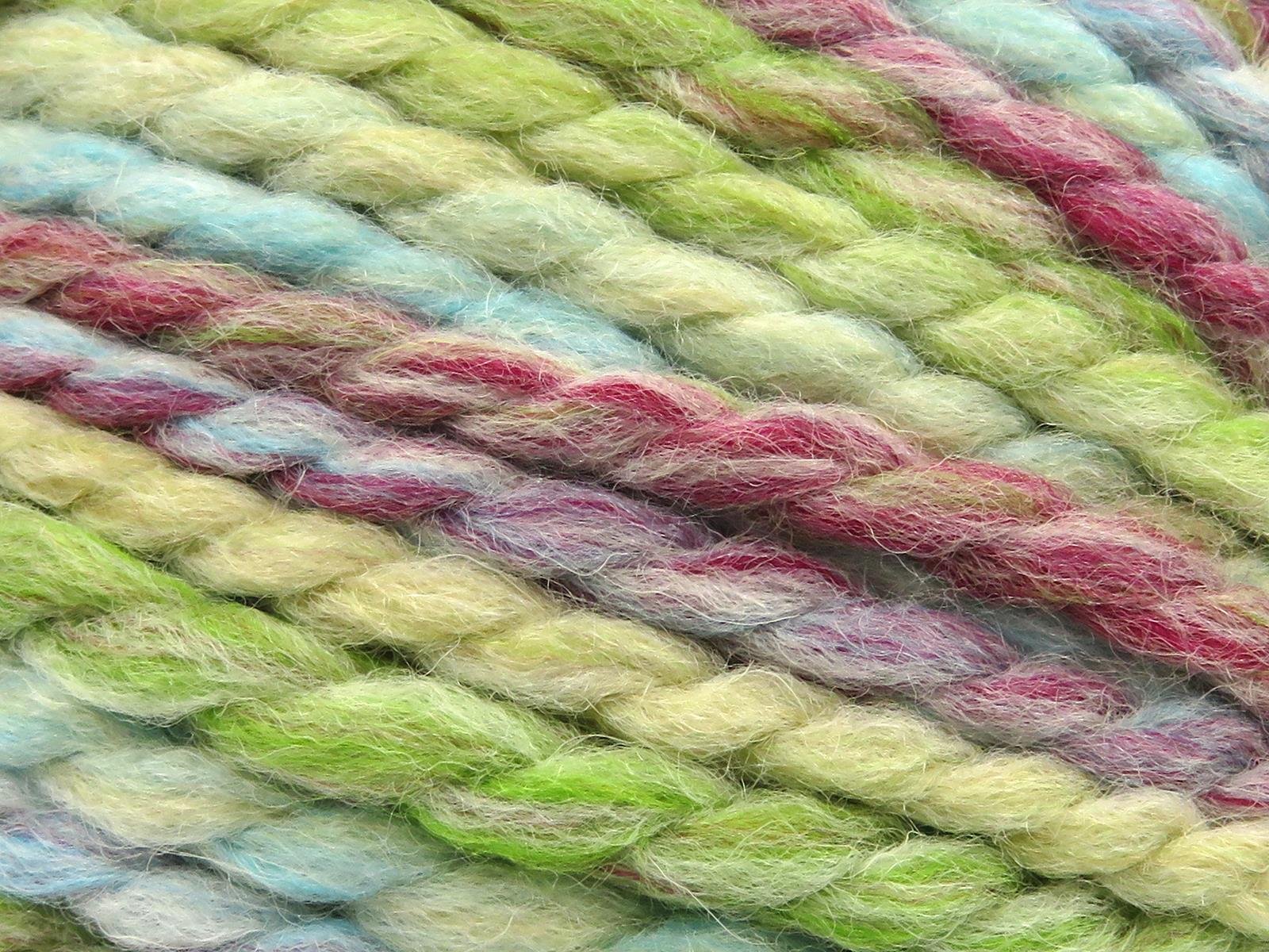 Puzzle Wool Chunky Turquoise, Fuchsia, Green Shades