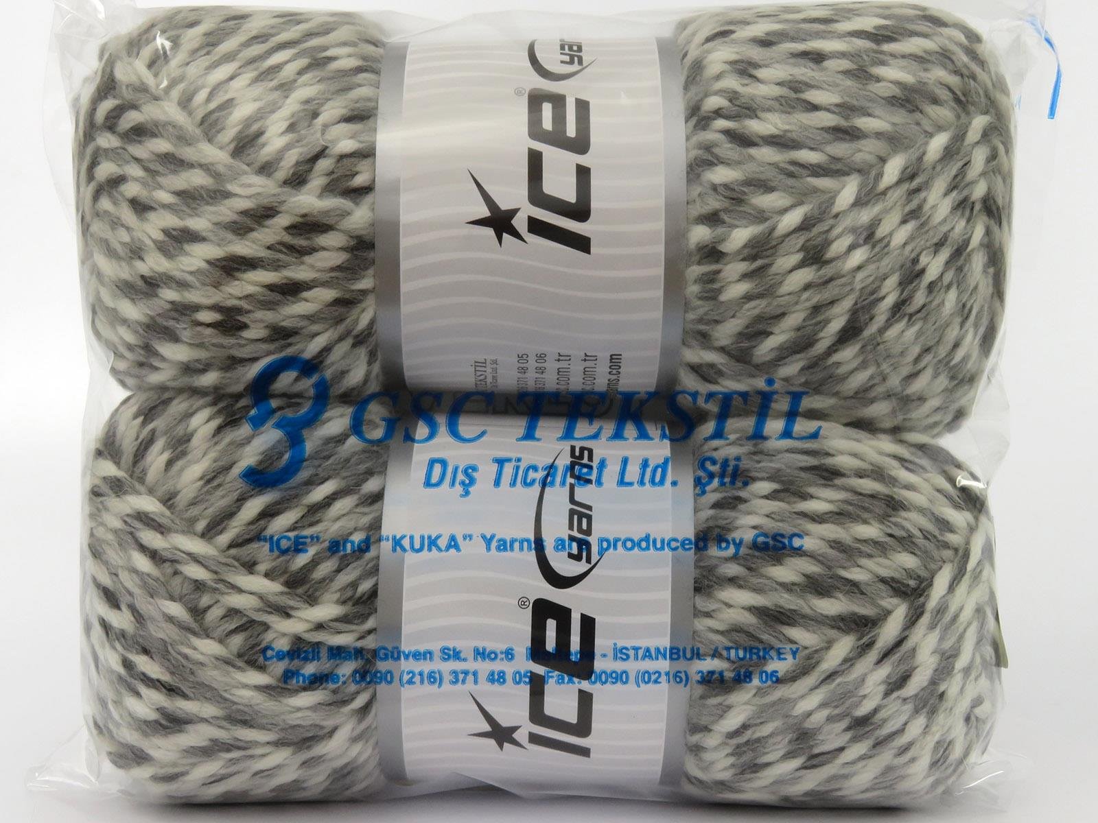 Puzzle Wool Chunky White, Grey Shades