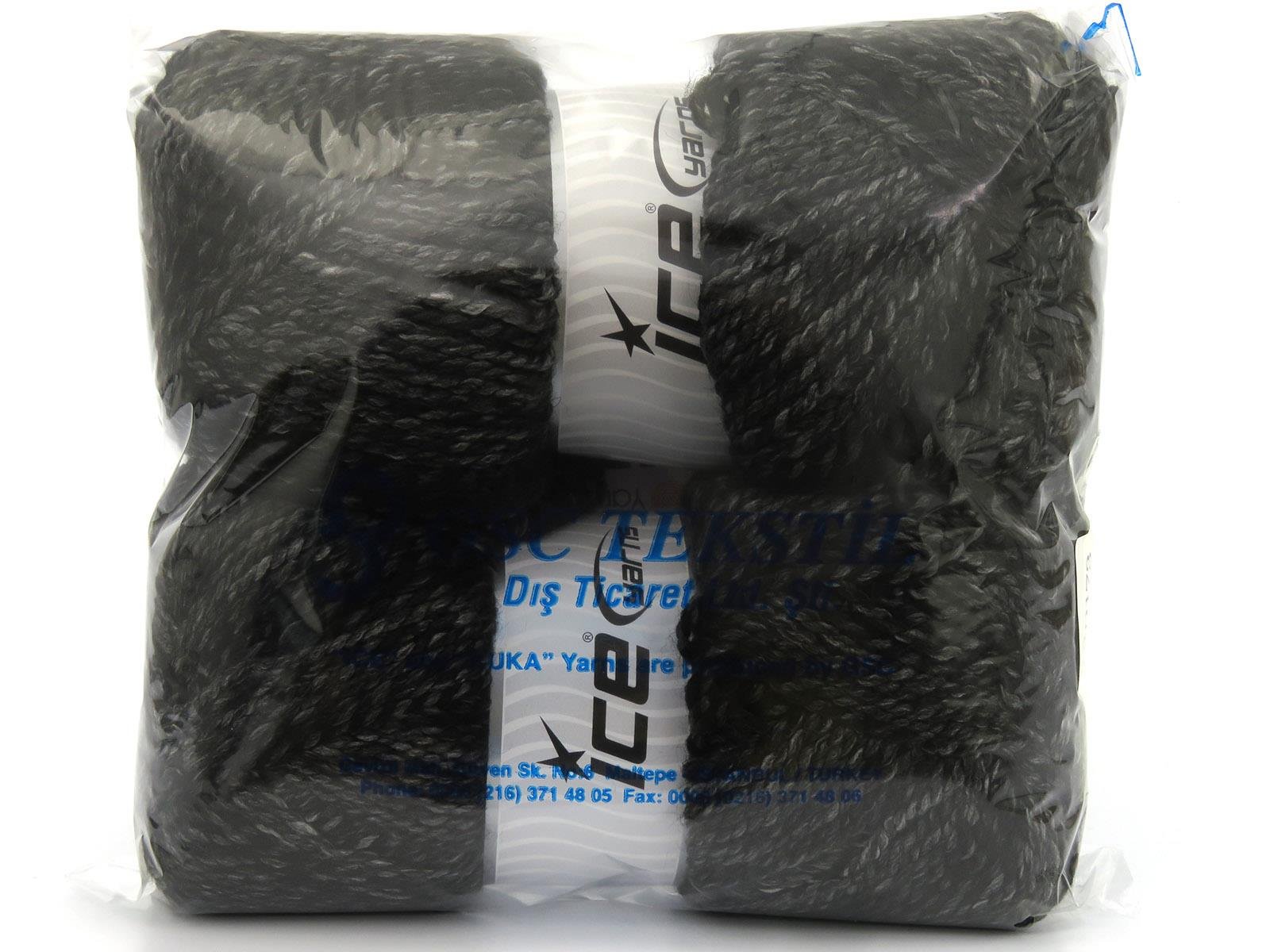 Puzzle Wool Worsted Black, Grey Shades