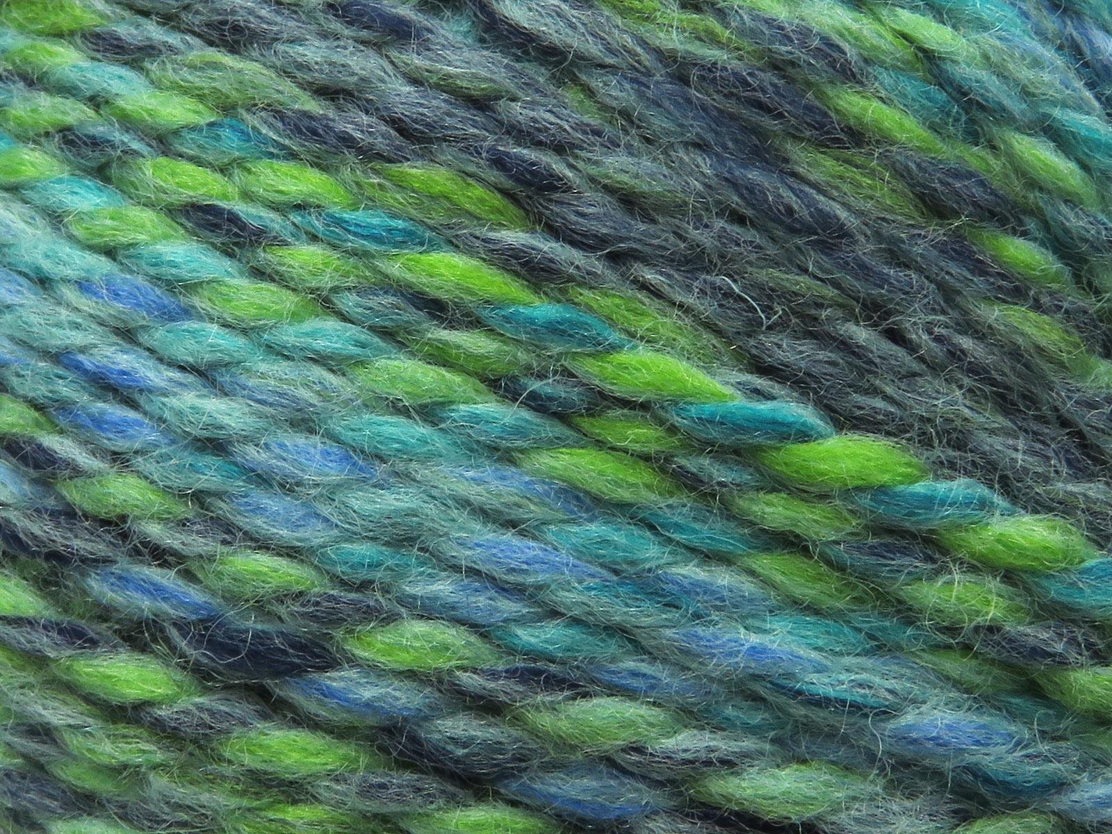 Puzzle Wool Worsted Blue, Green Shades, Grey Shades